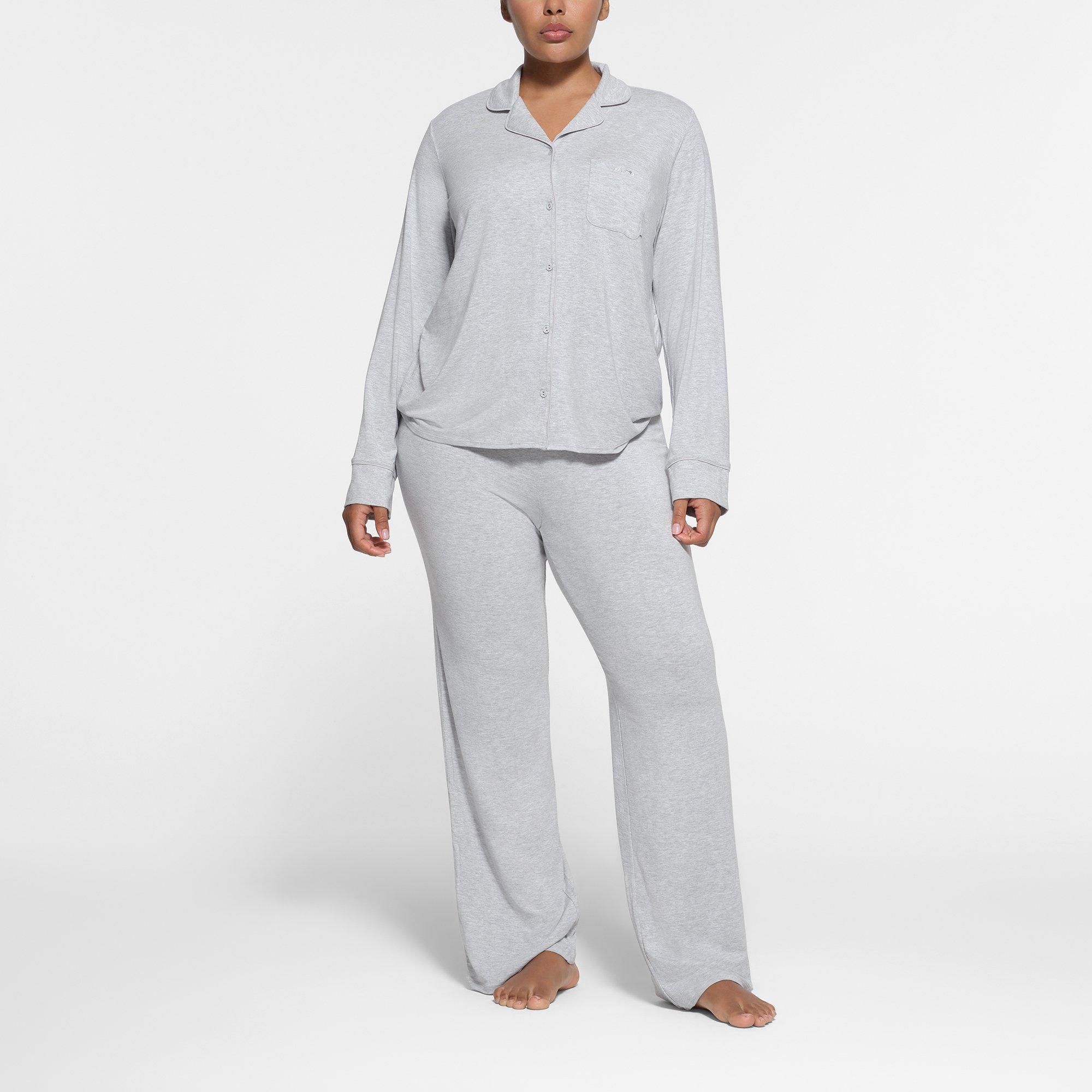 L Heather Grey - SKIMS - Womens Soft Lounge Sleep Set - 3