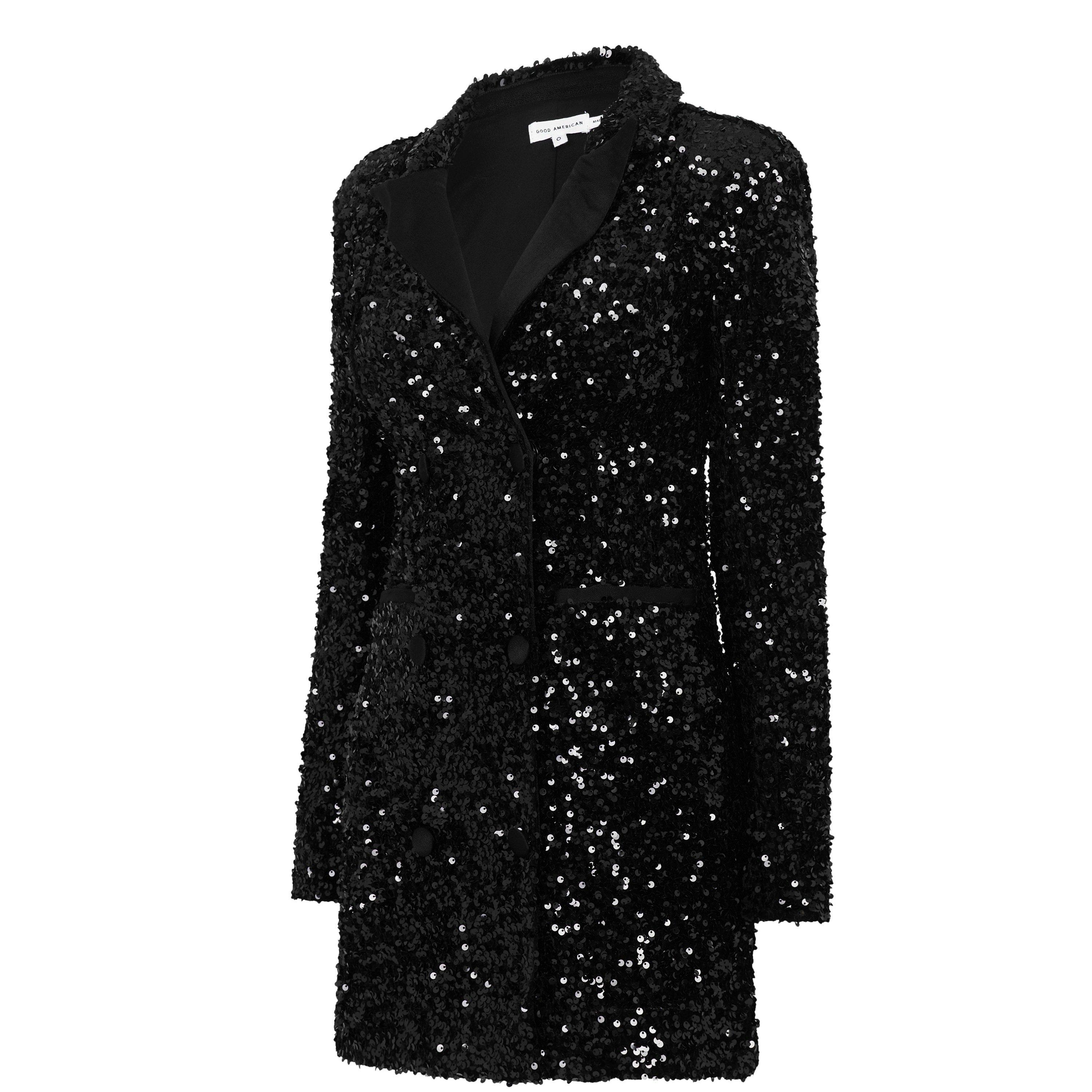 Black - Good American - Sequin Blazer Dress - 7