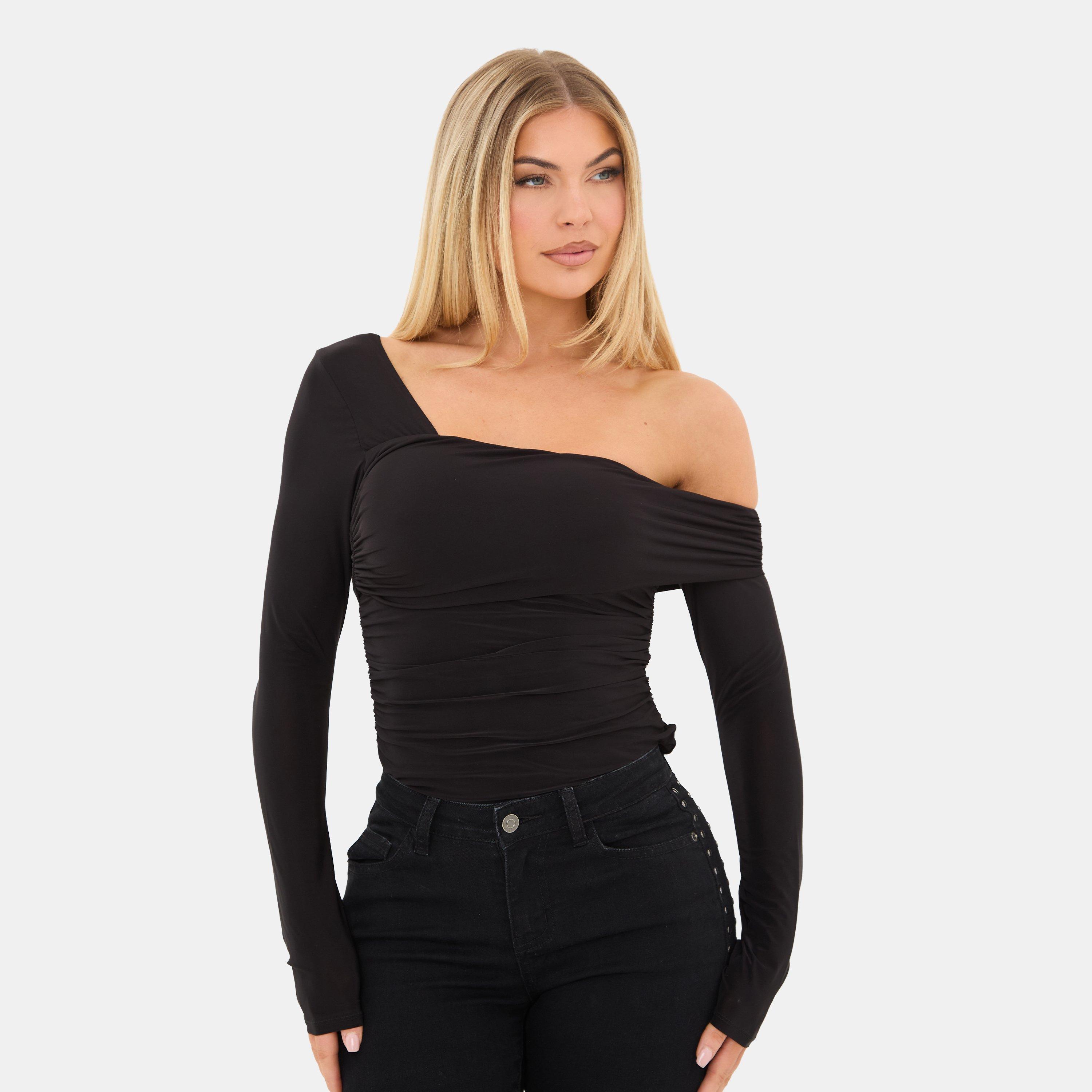 Black - I Saw It First - Long Sleeve Off The Shoulder Top - 1