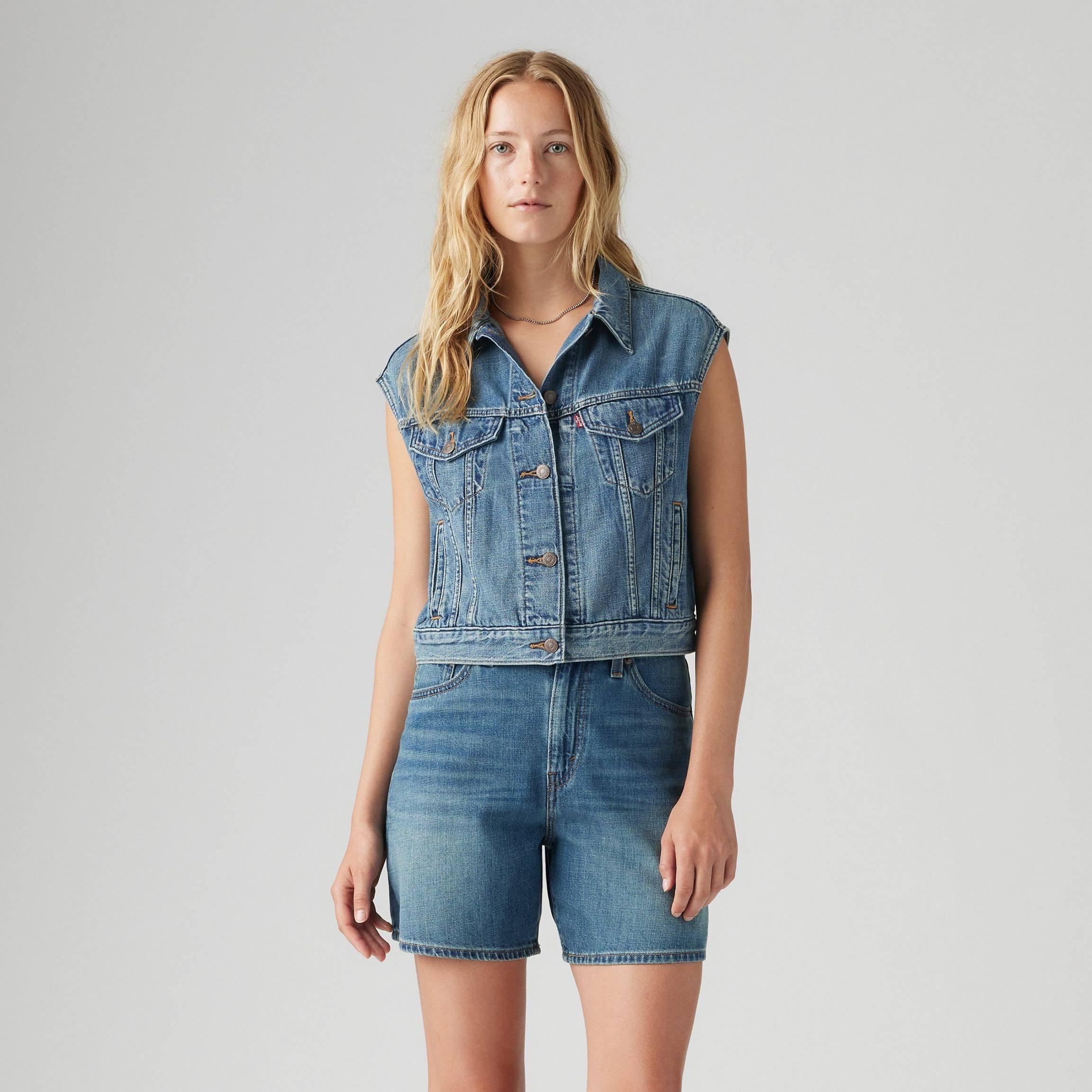 Stop Flaxing - Levis - Women's Shrunken Cropped Denim Jacket - 1
