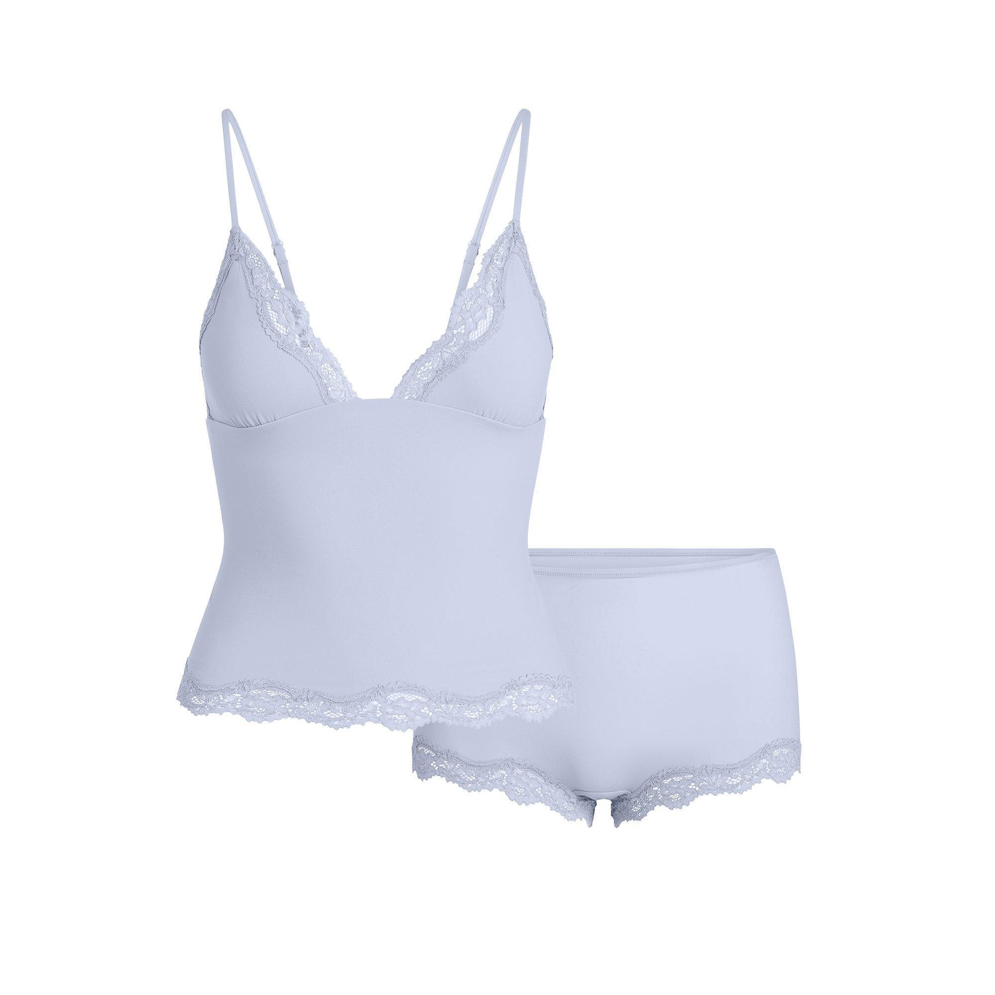 SKIMS Women’s Fits Everybody Lace Cami and Boyshort Set - Periwinkle Foil - Size 18 (2XL)