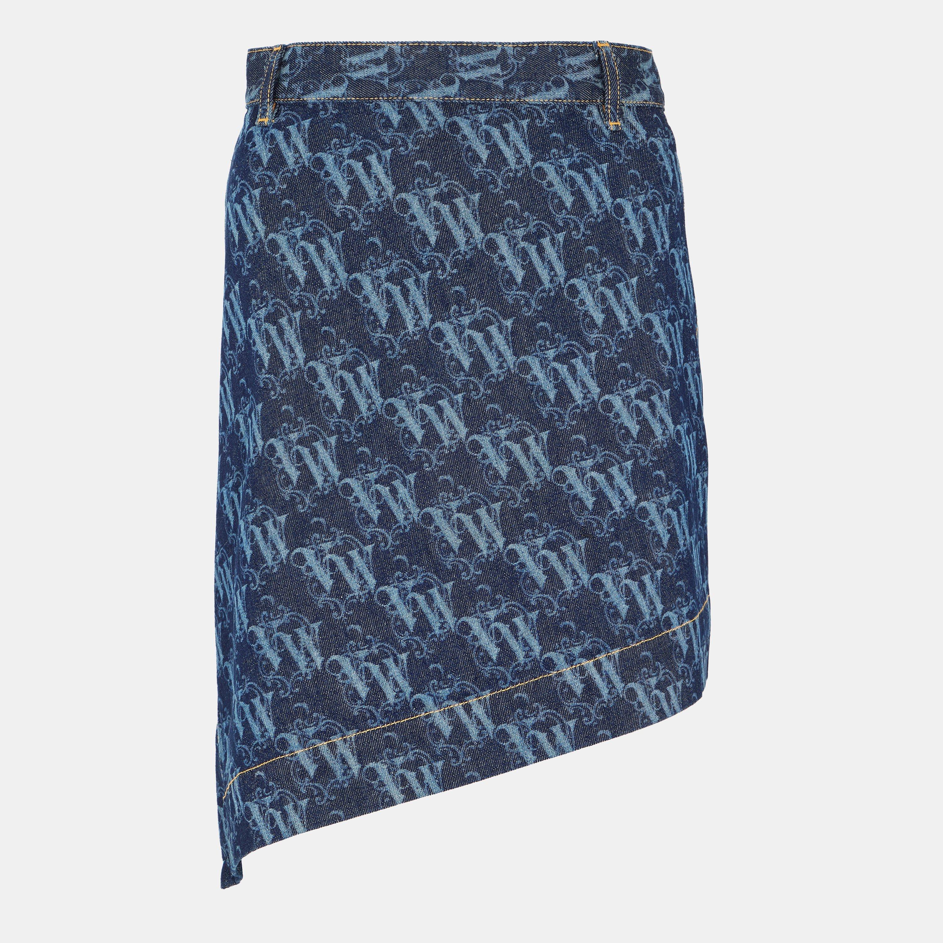 Vw Frame - Vivienne Westwood - Women's Viv Logo Denim Skirt - 1
