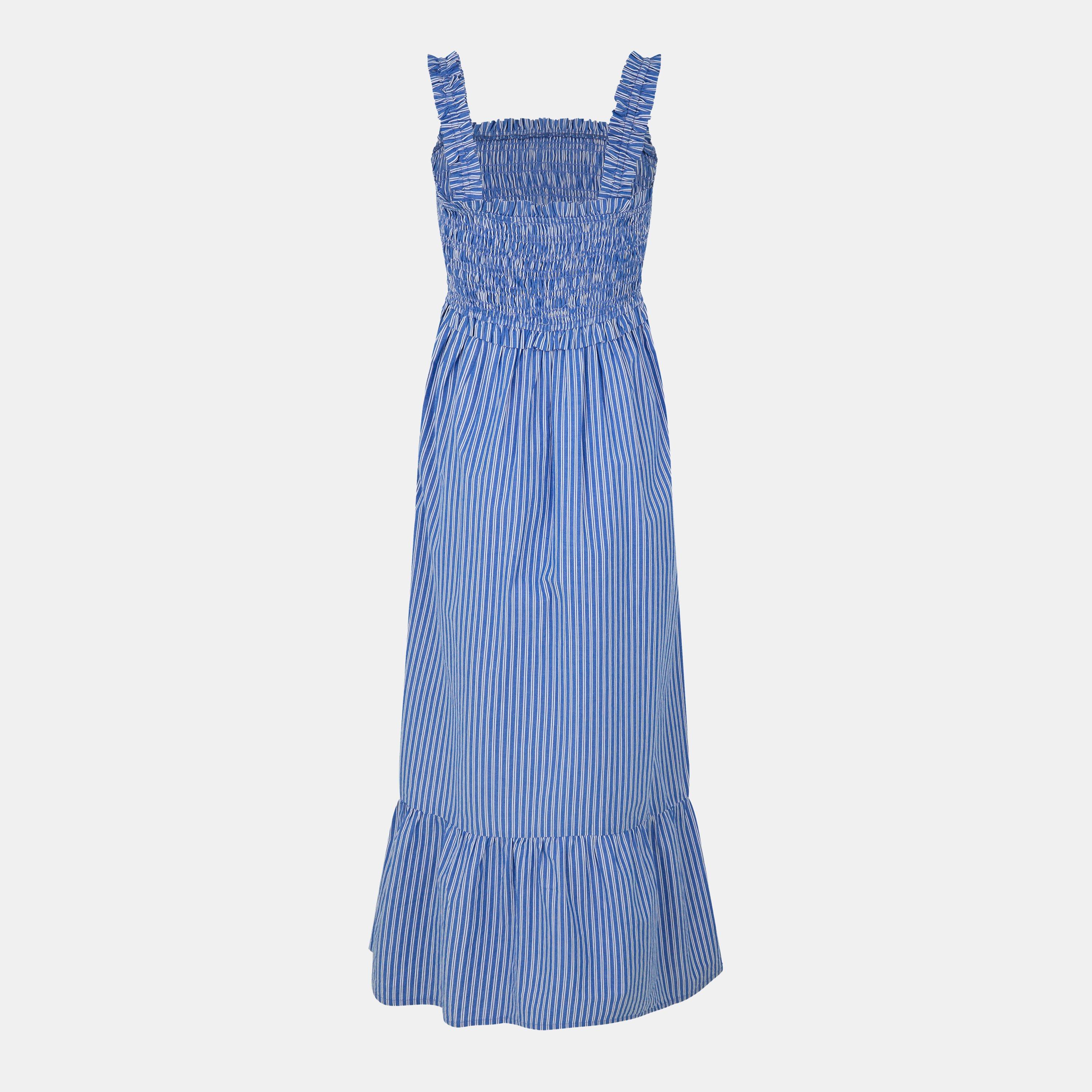 Blue Stripe - Jack Wills - Shirred Striped  Maxi Dress - 2