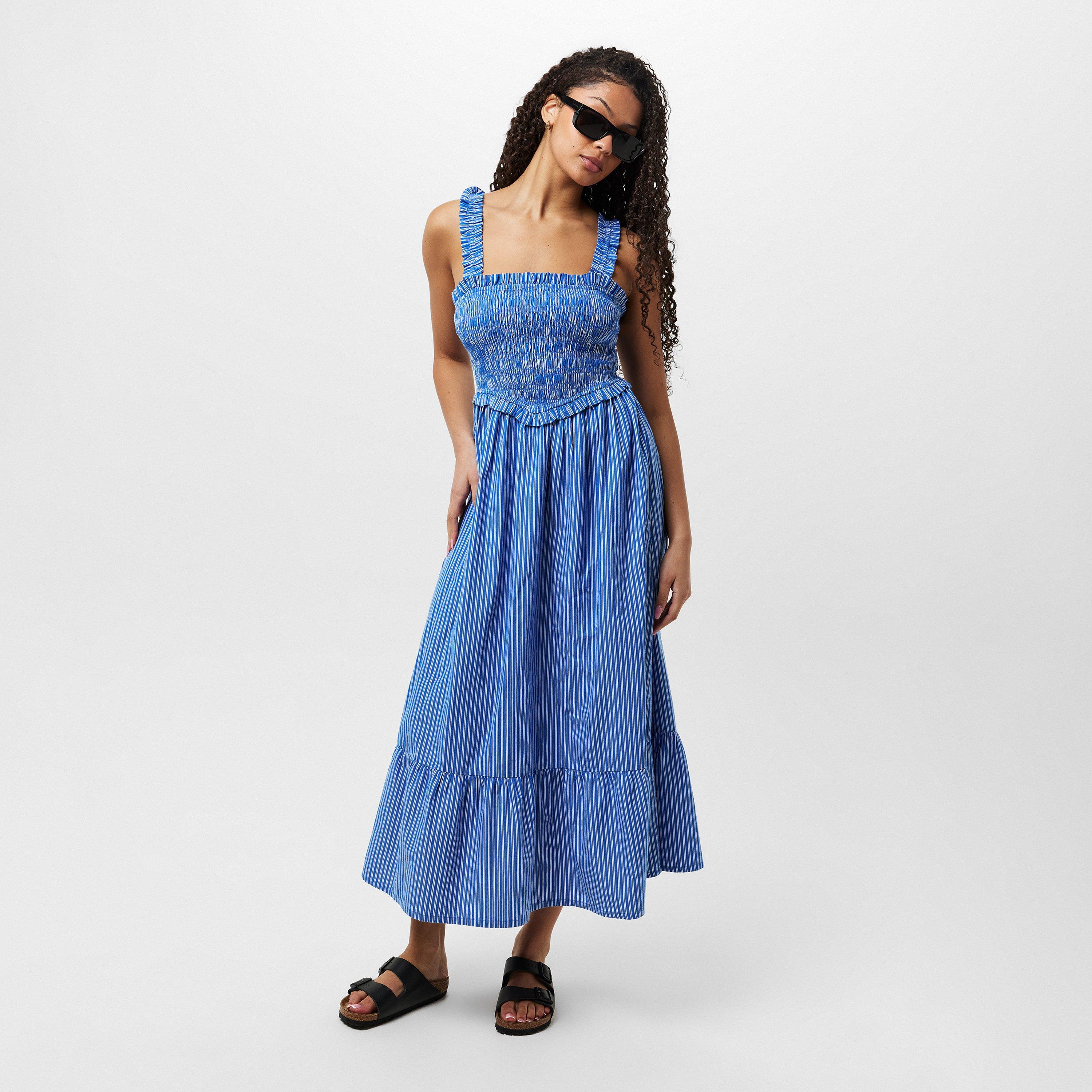 Blue Stripe - Jack Wills - Shirred Striped  Maxi Dress - 3