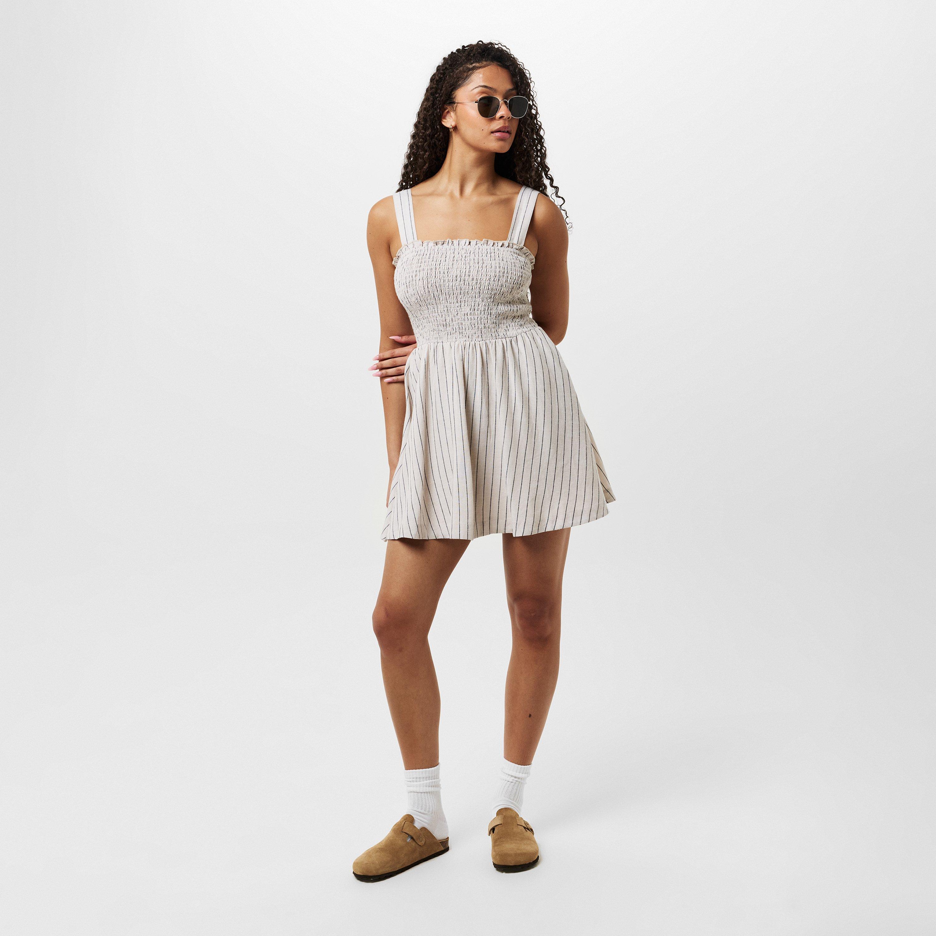 Natural Stripe - Jack Wills - Shirred Skater Dress - 6