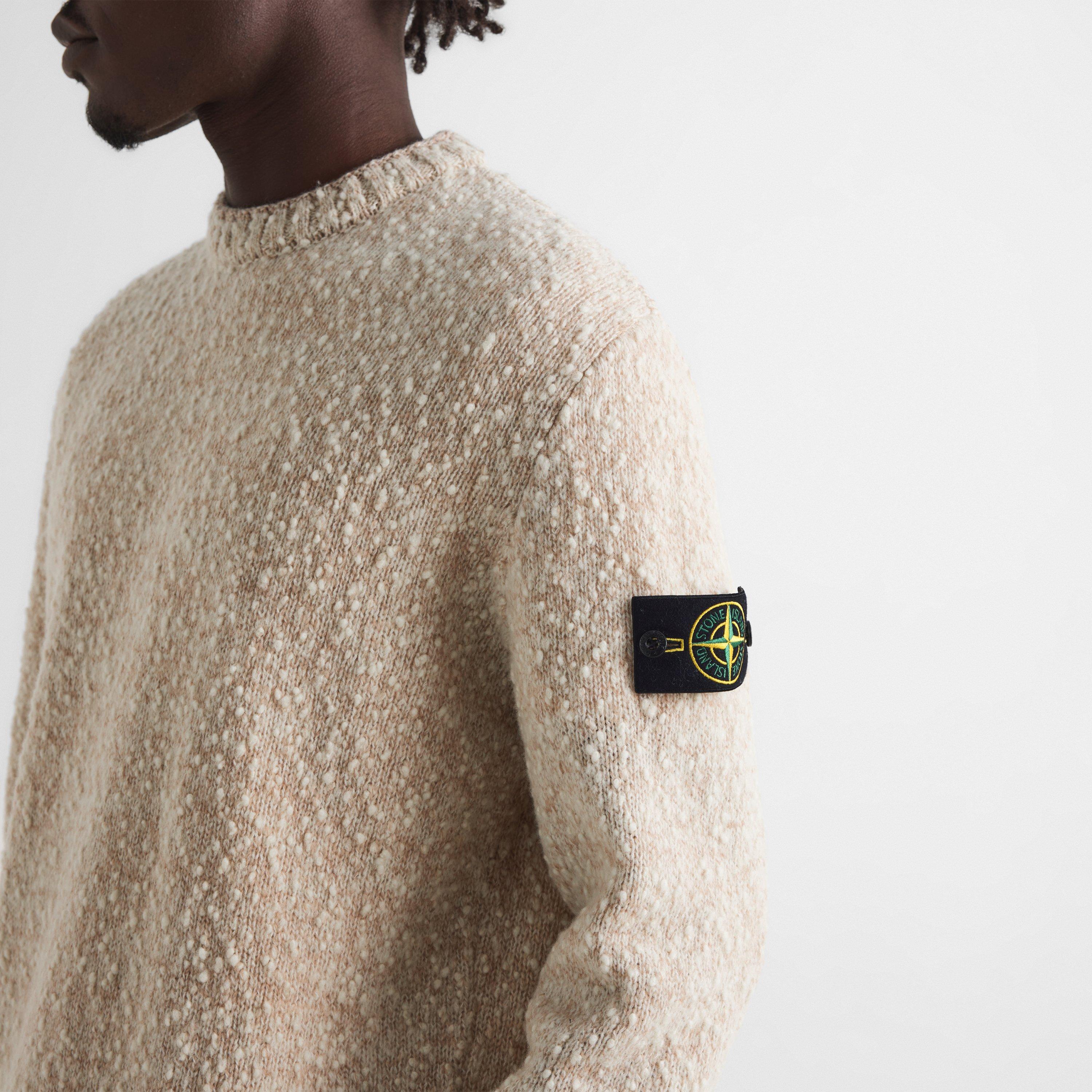 Biscuit V0M94 - Stone Island - Men's Wool Crew Chunky-Knit Jumper - 5