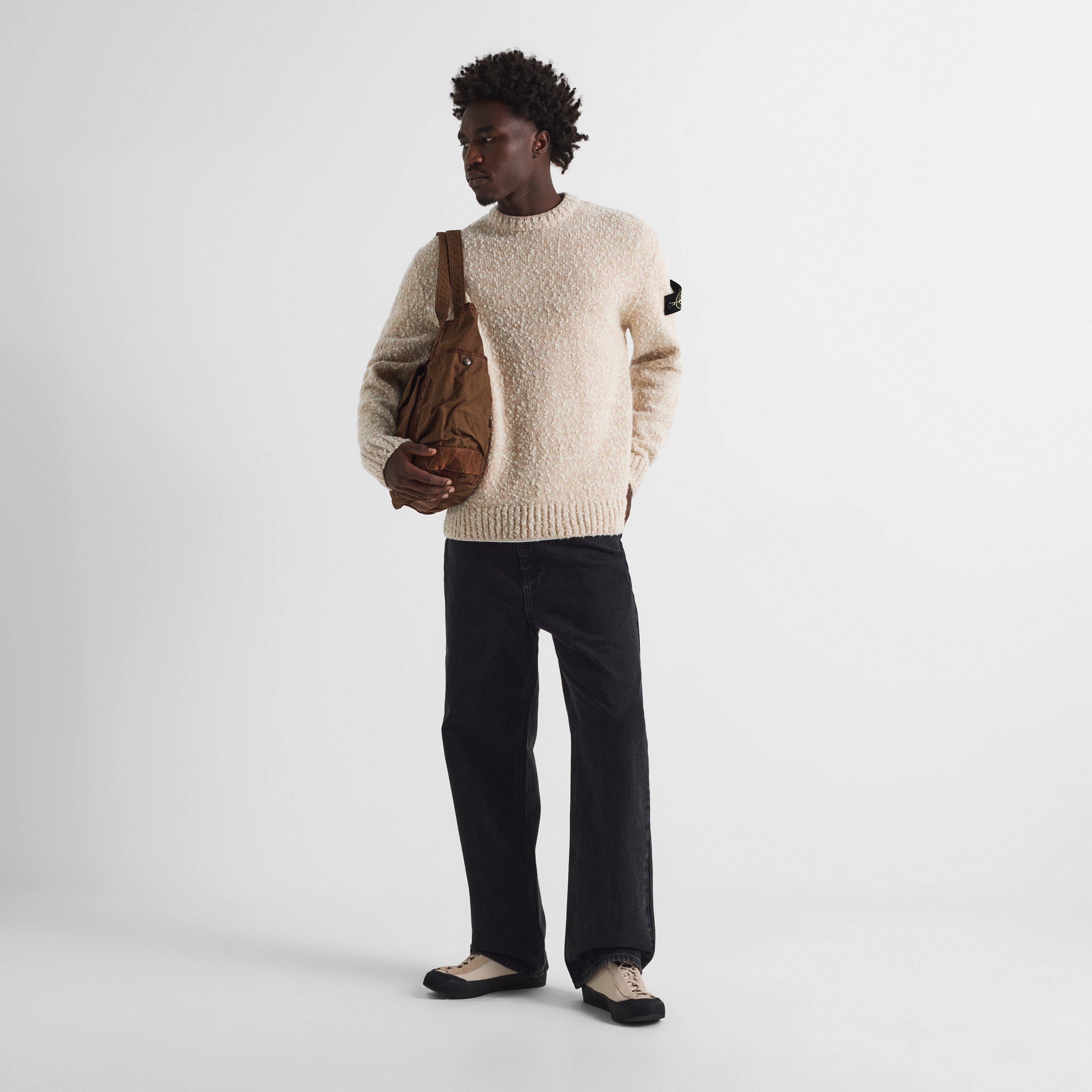 Biscuit V0M94 - Stone Island - Men's Wool Crew Chunky-Knit Jumper - 6