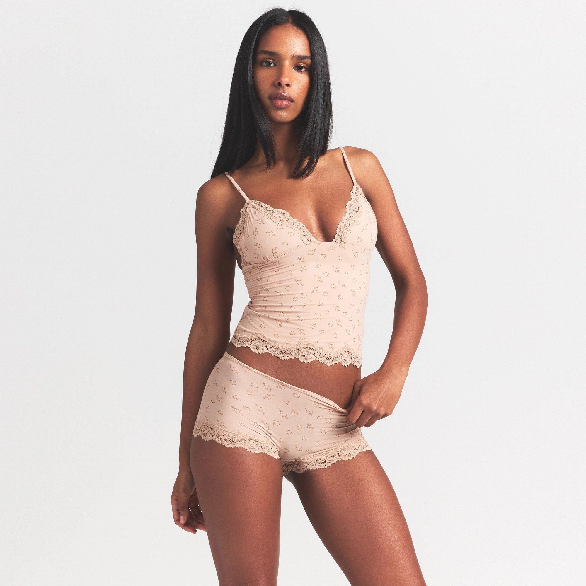 SKIMS Women’s Fits Everybody Lace Triangle Cami - Mica Hearts - Size 10 (S)