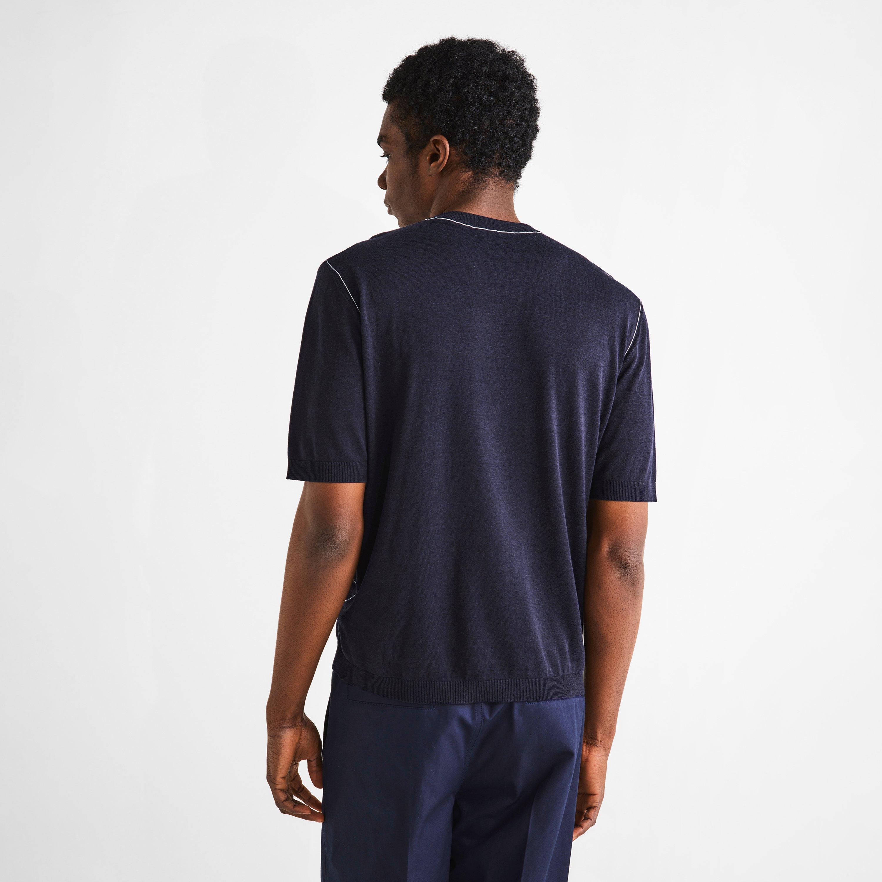 Gucci | Men's Short-Sleeve Crew-Neck Wool Knitted T-Shirt | Flannels