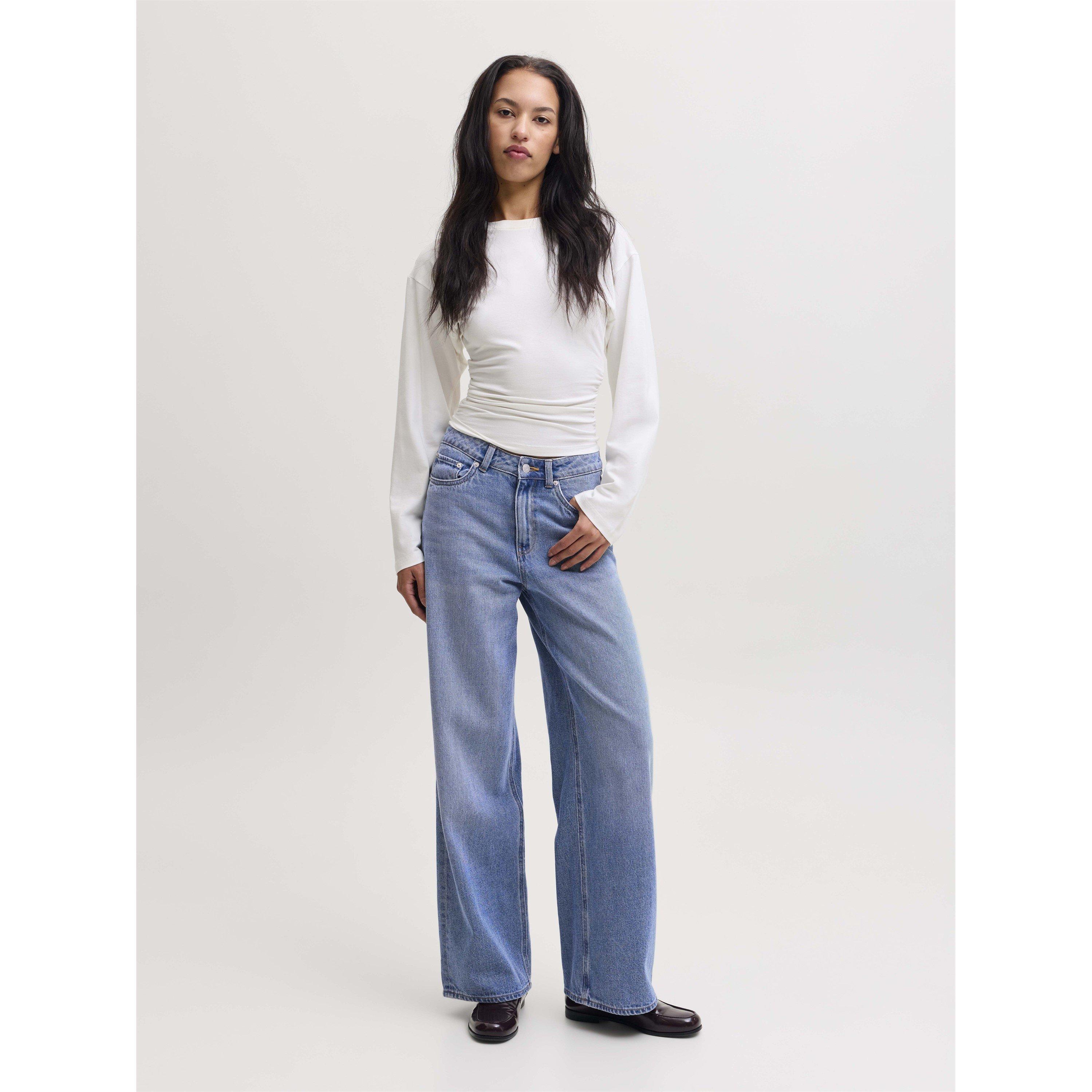 Md Blue Denim - JJXX - Women's Tokyo Wide High-Waisted Jeans - 7