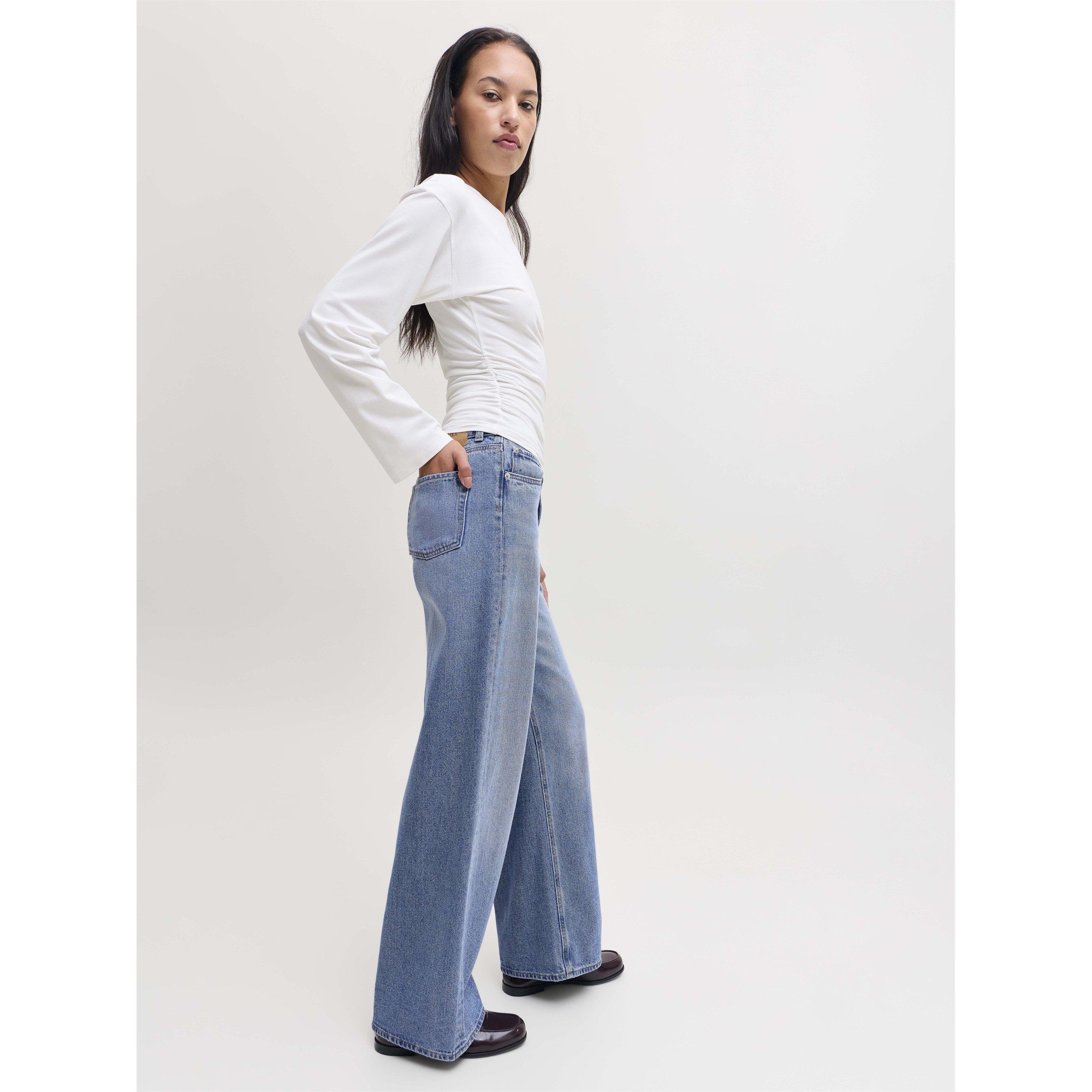 Md Blue Denim - JJXX - Women's Tokyo Wide High-Waisted Jeans - 9