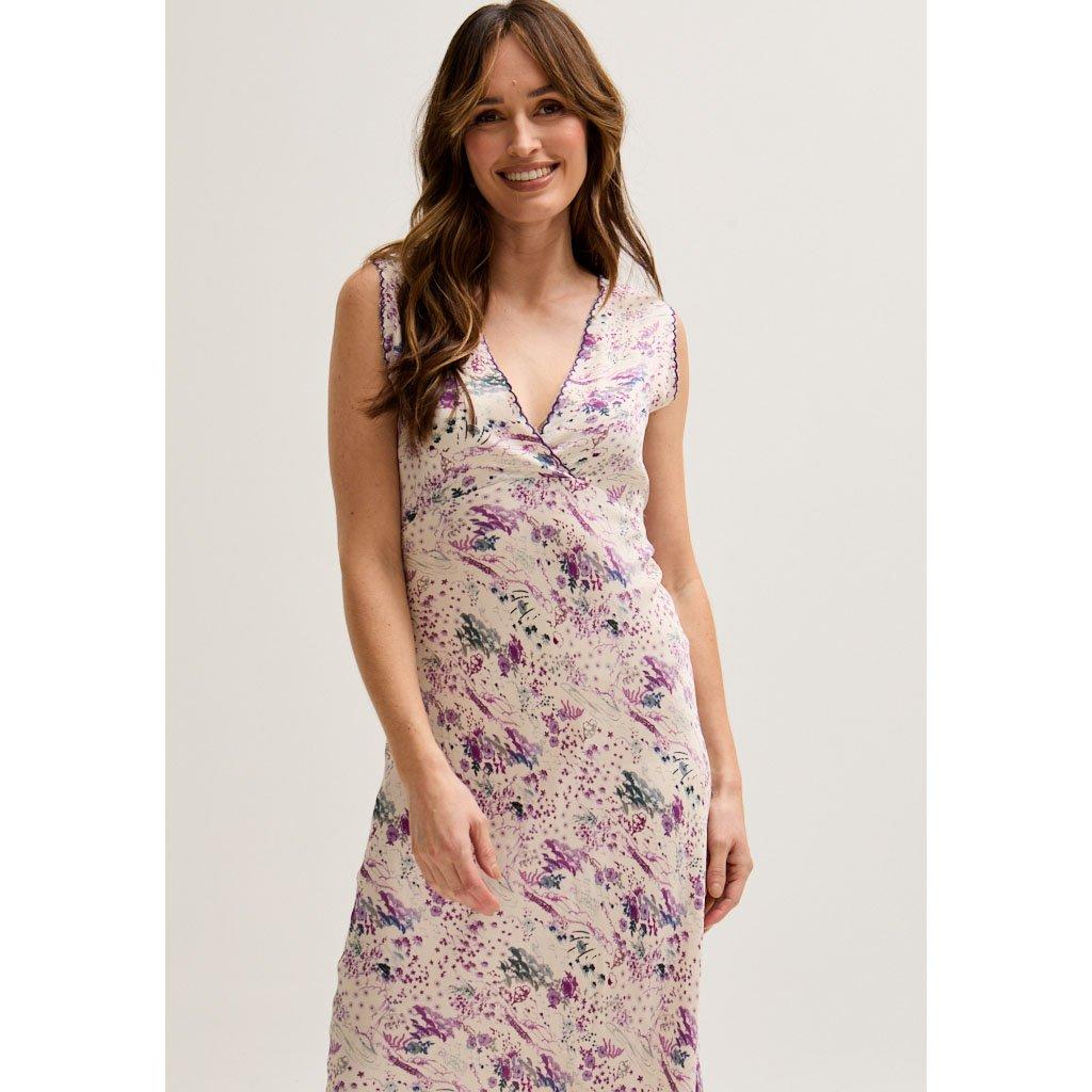 Neutral - Lily and Lionel - Zola Bias Cut Wonderland Print Midi Dress In Multi - 3