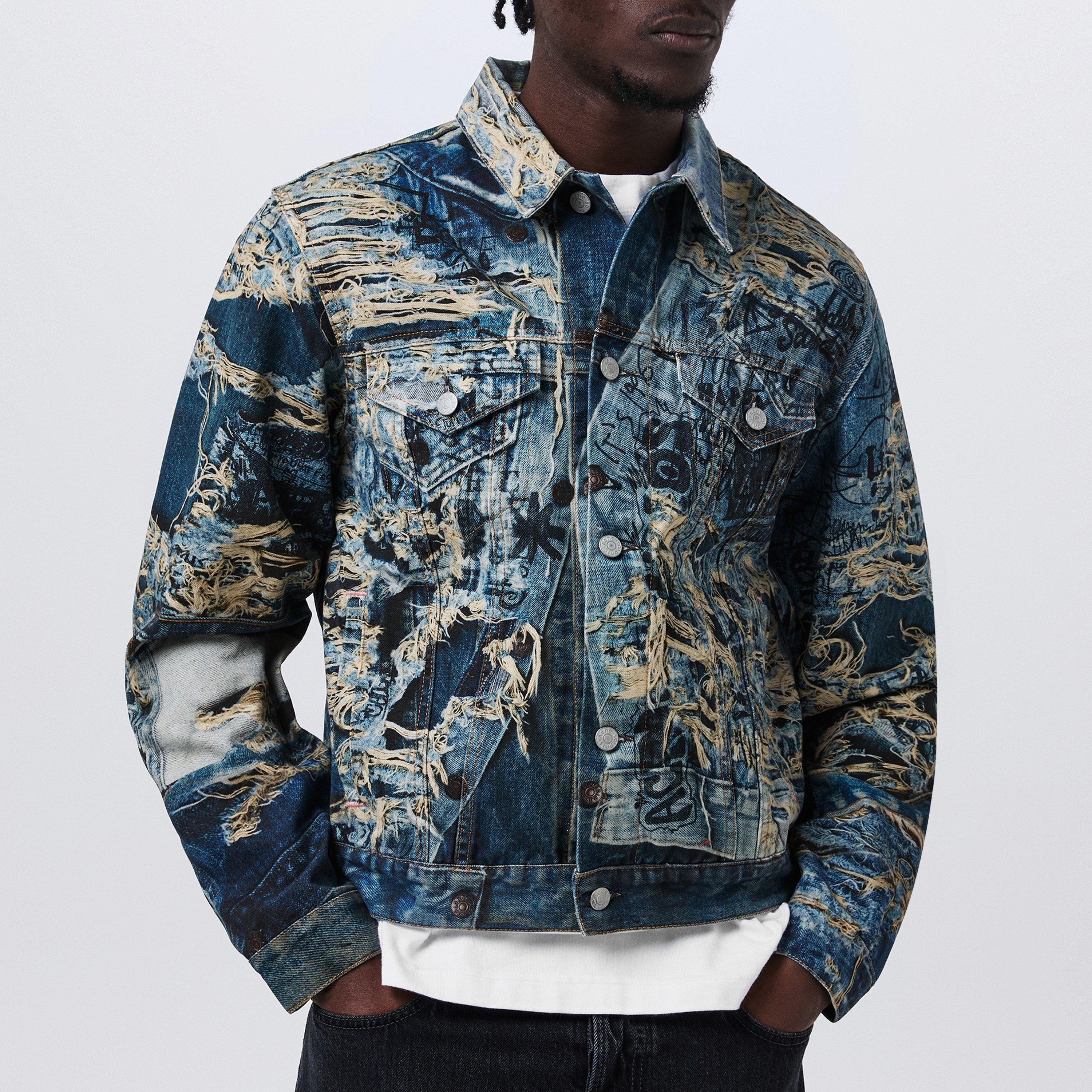 Multi - Acne Studios - Mens Trompe-LOeil Denim Jacket - 3