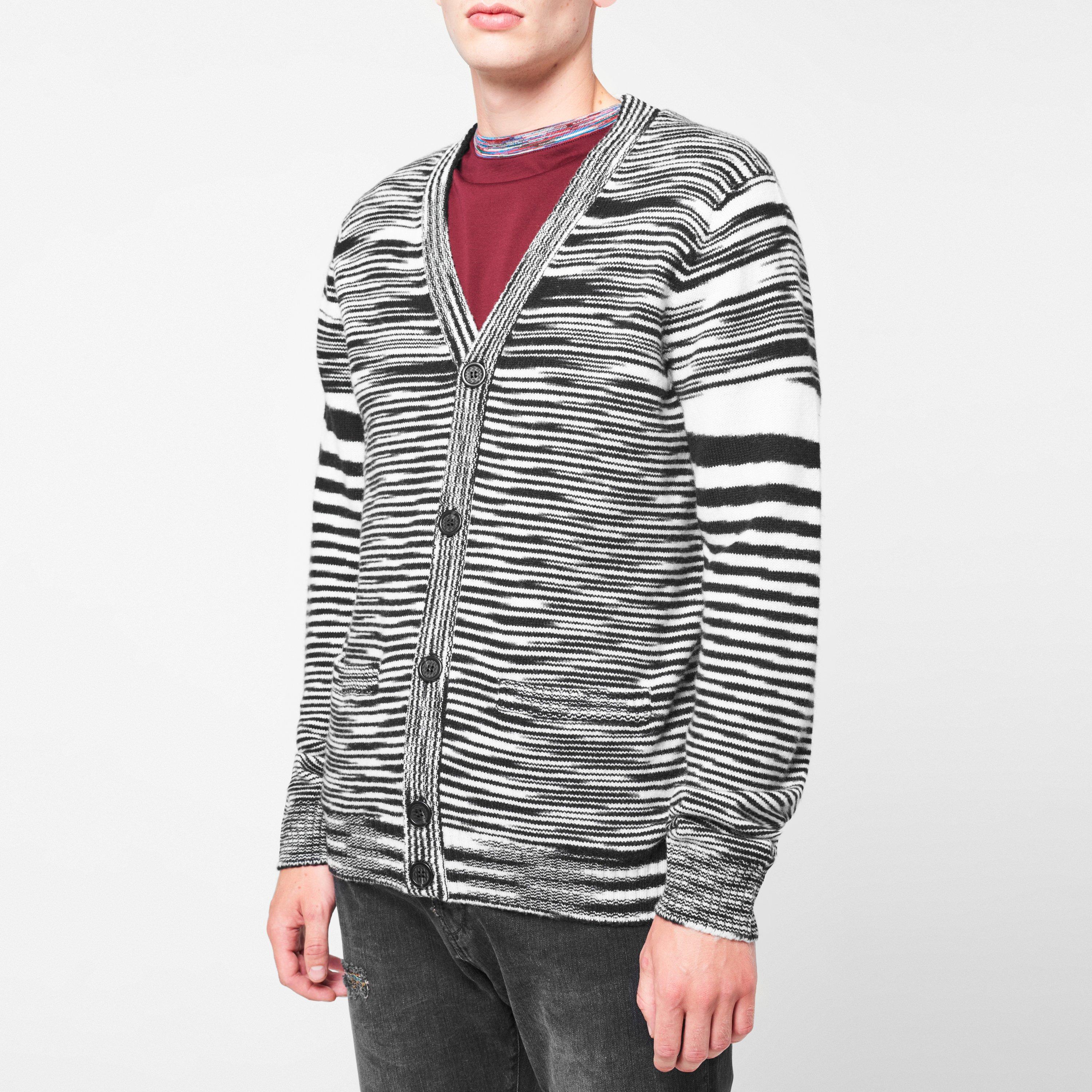 Whi/Black F9026 - Missoni - Striped Cardigan - 3