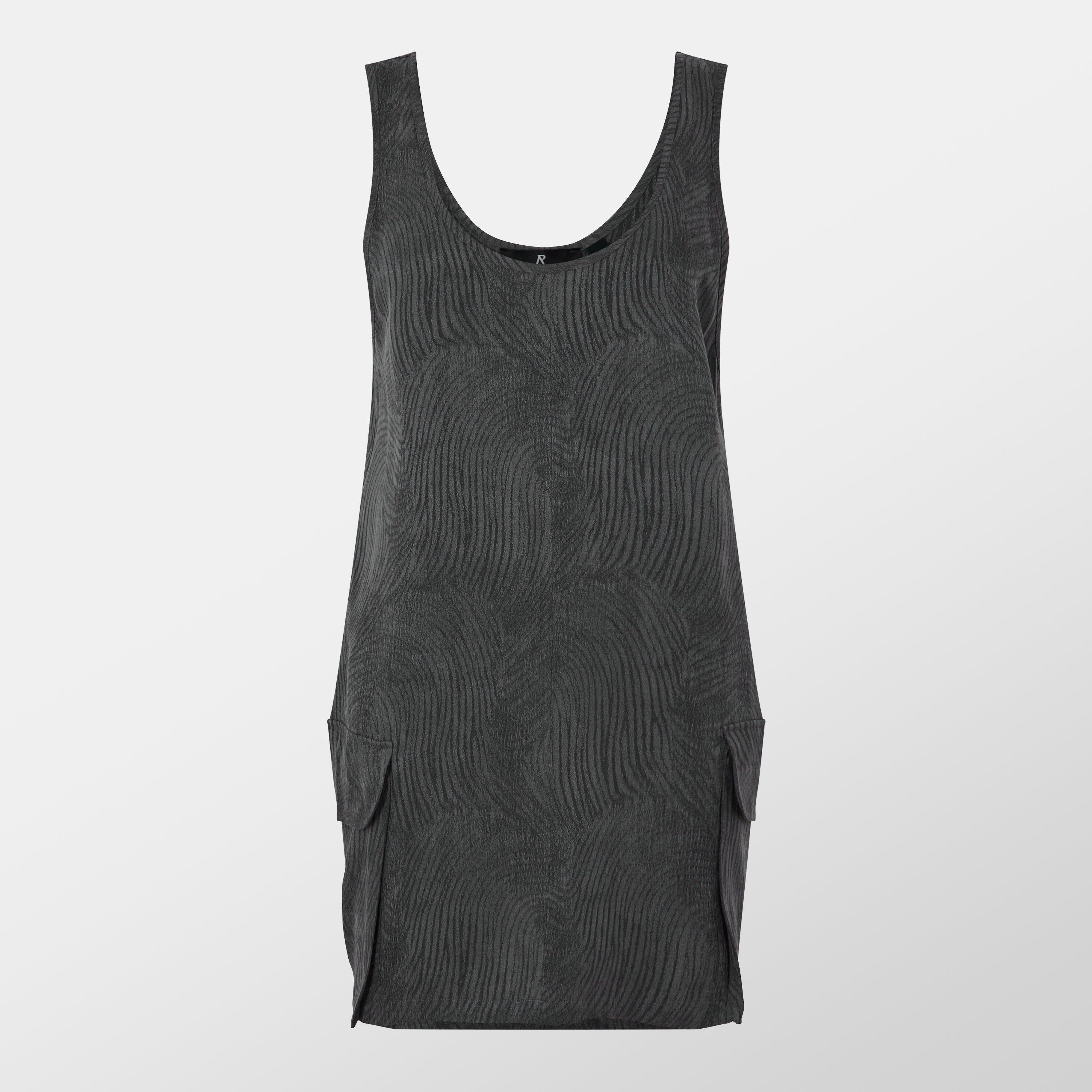 Jet Black - Represent - Women's Swirl Lyocell Functional Pockets T-Shirt Dress - 1