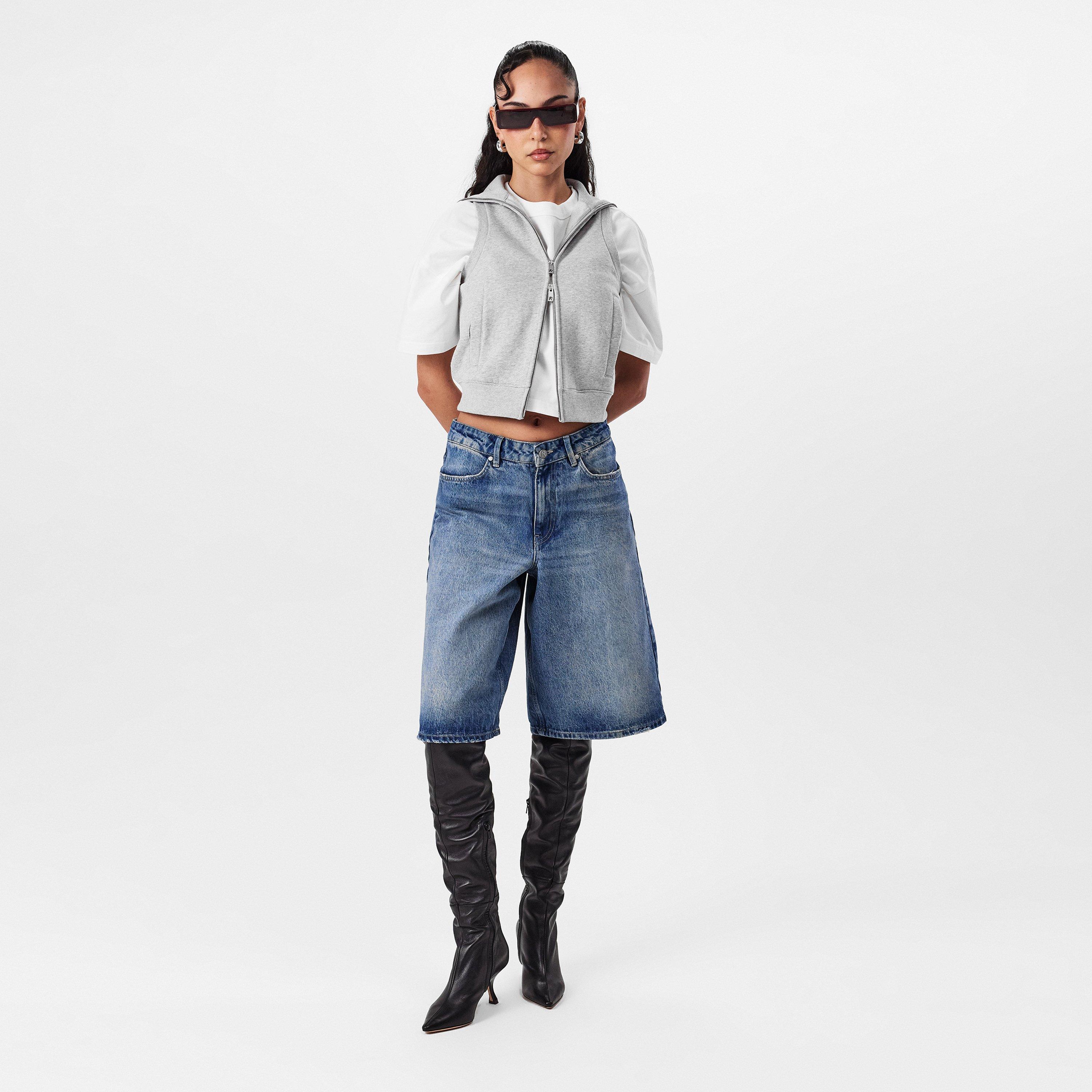 Washed Blue - Represent - Women's Denim Bermuda Shorts, Classic Boyfriend Fit - 6