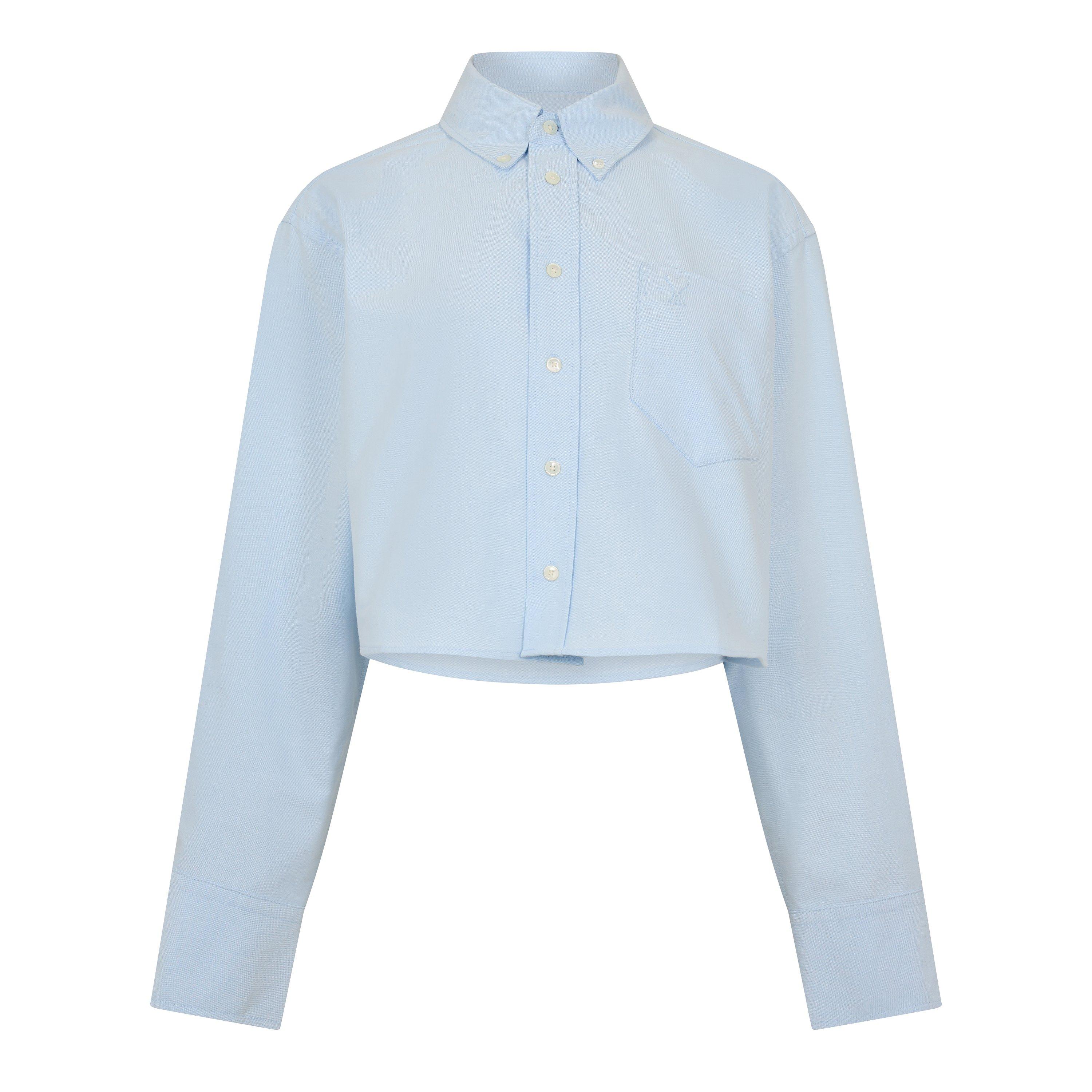 Ami Paris Women's Bleu Stripe Long Sleeve Shirt - 12 (M)