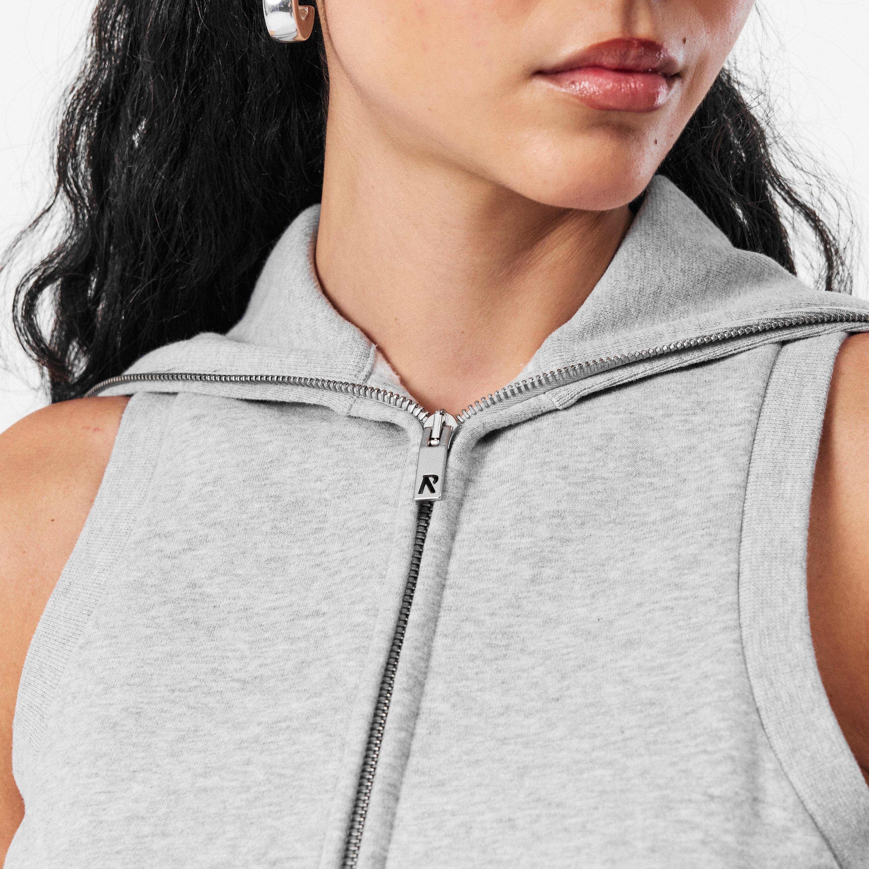 Grey Marl - Represent - Women's Everyday Sleeveless Zip Gilet - 5