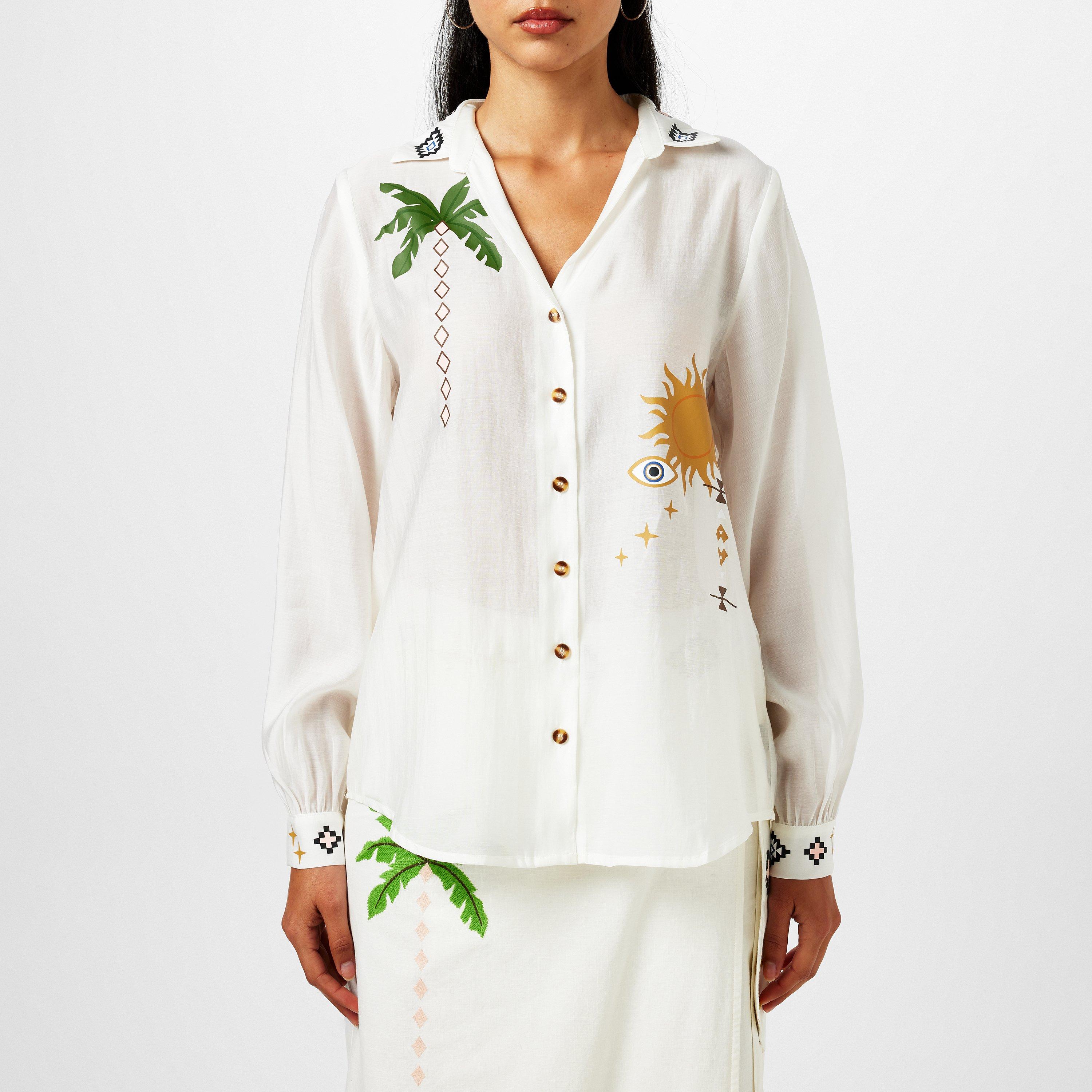 Cream - Never Fully Dressed - Women's Palm Miley Long-Sleeve Patterned Shirt - 1