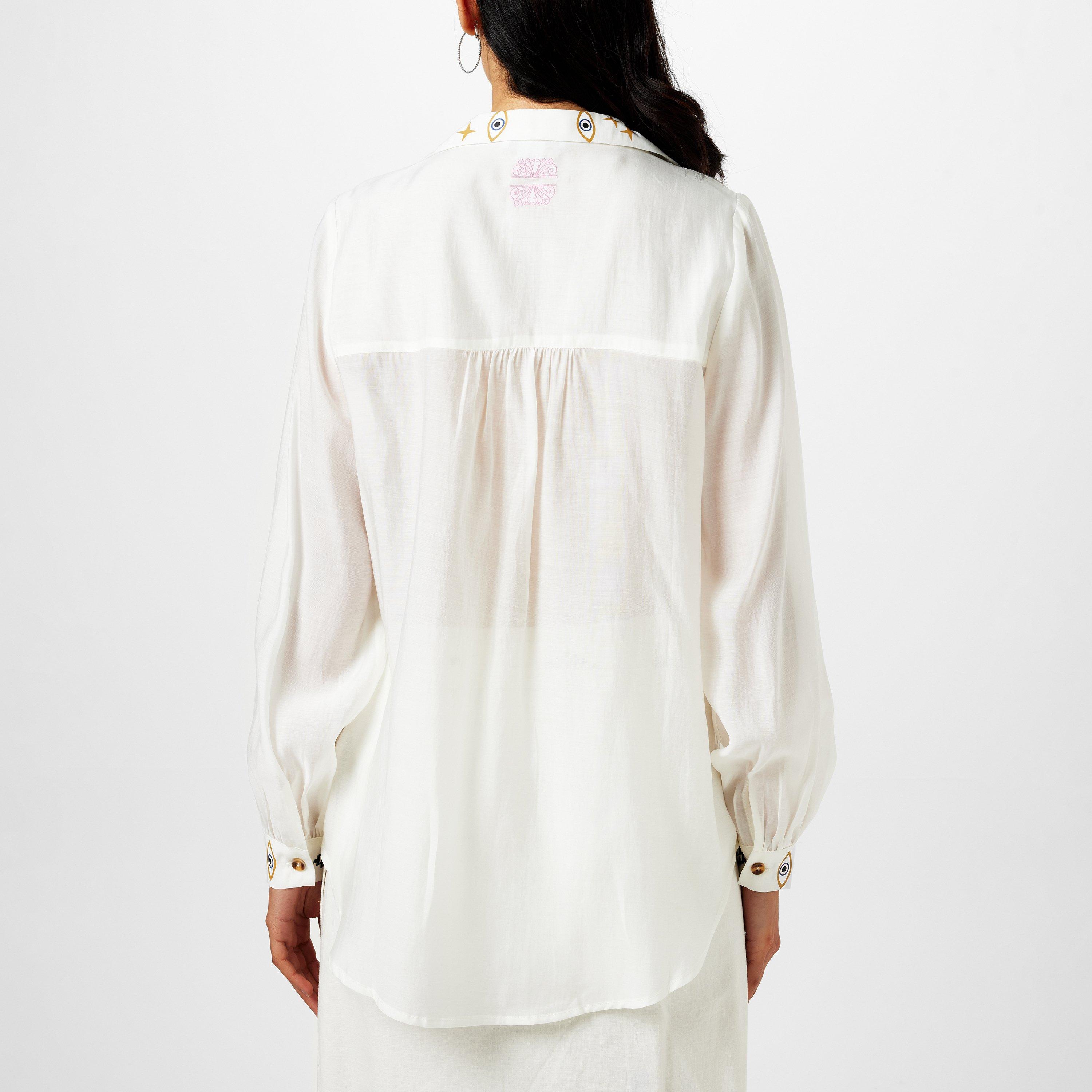 Cream - Never Fully Dressed - Women's Palm Miley Long-Sleeve Patterned Shirt - 3