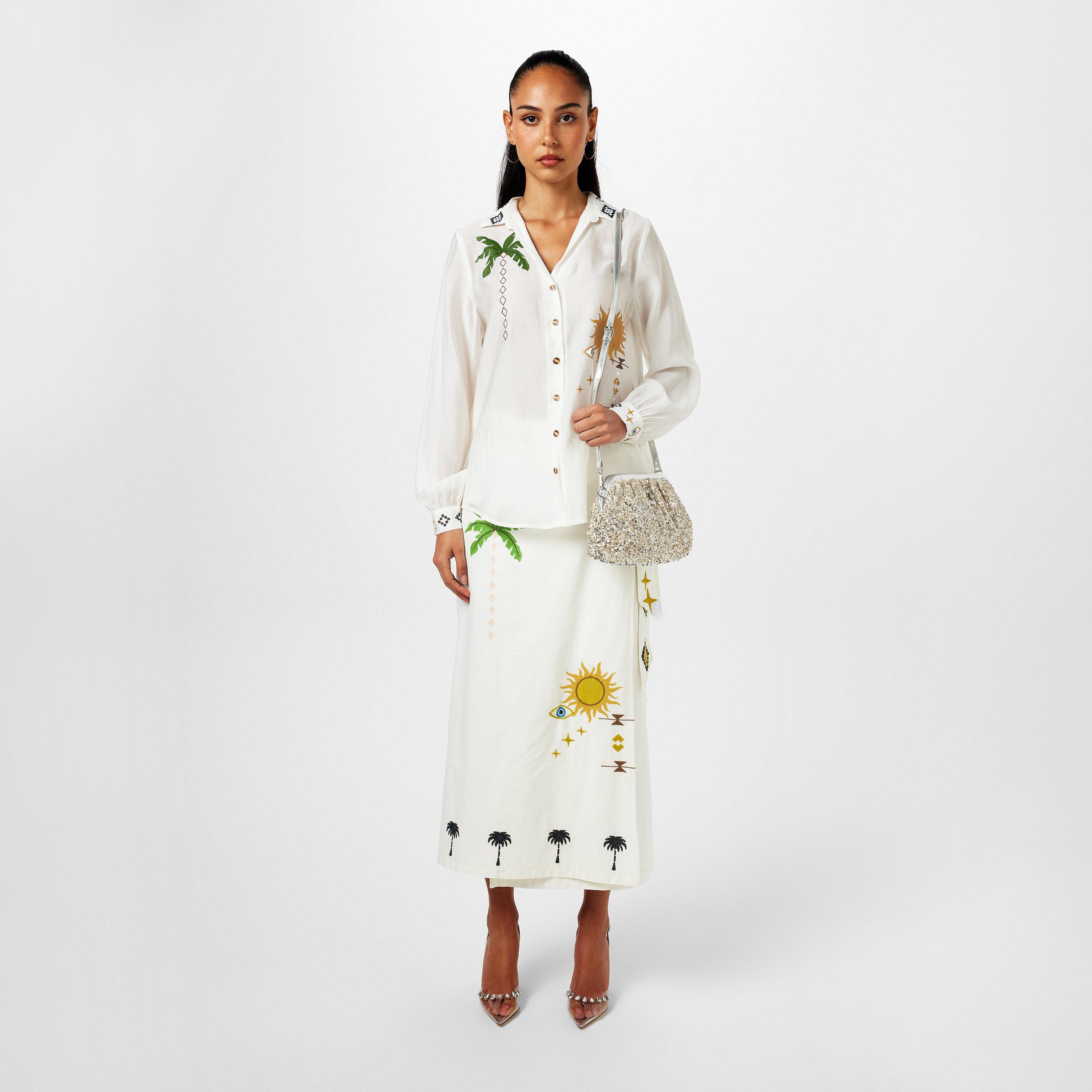 Cream - Never Fully Dressed - Women's Palm Miley Long-Sleeve Patterned Shirt - 4