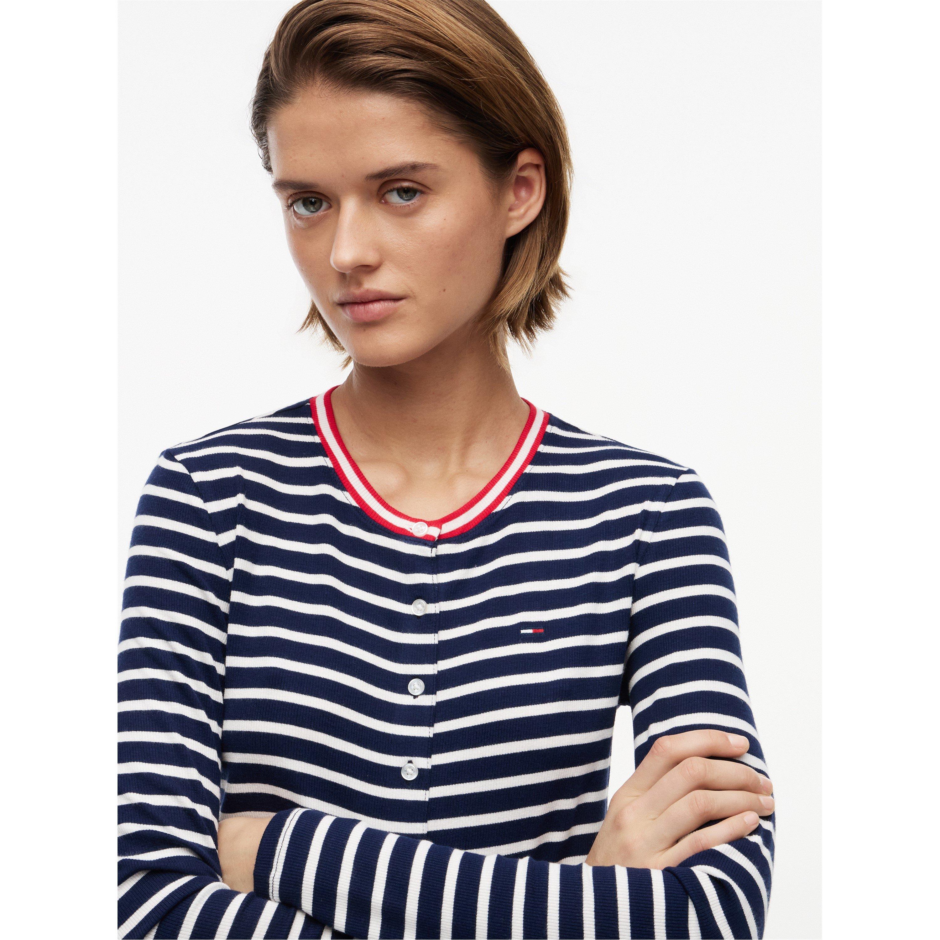 Navy/Stripe - Tommy Jeans - Women's Cardigan - 3