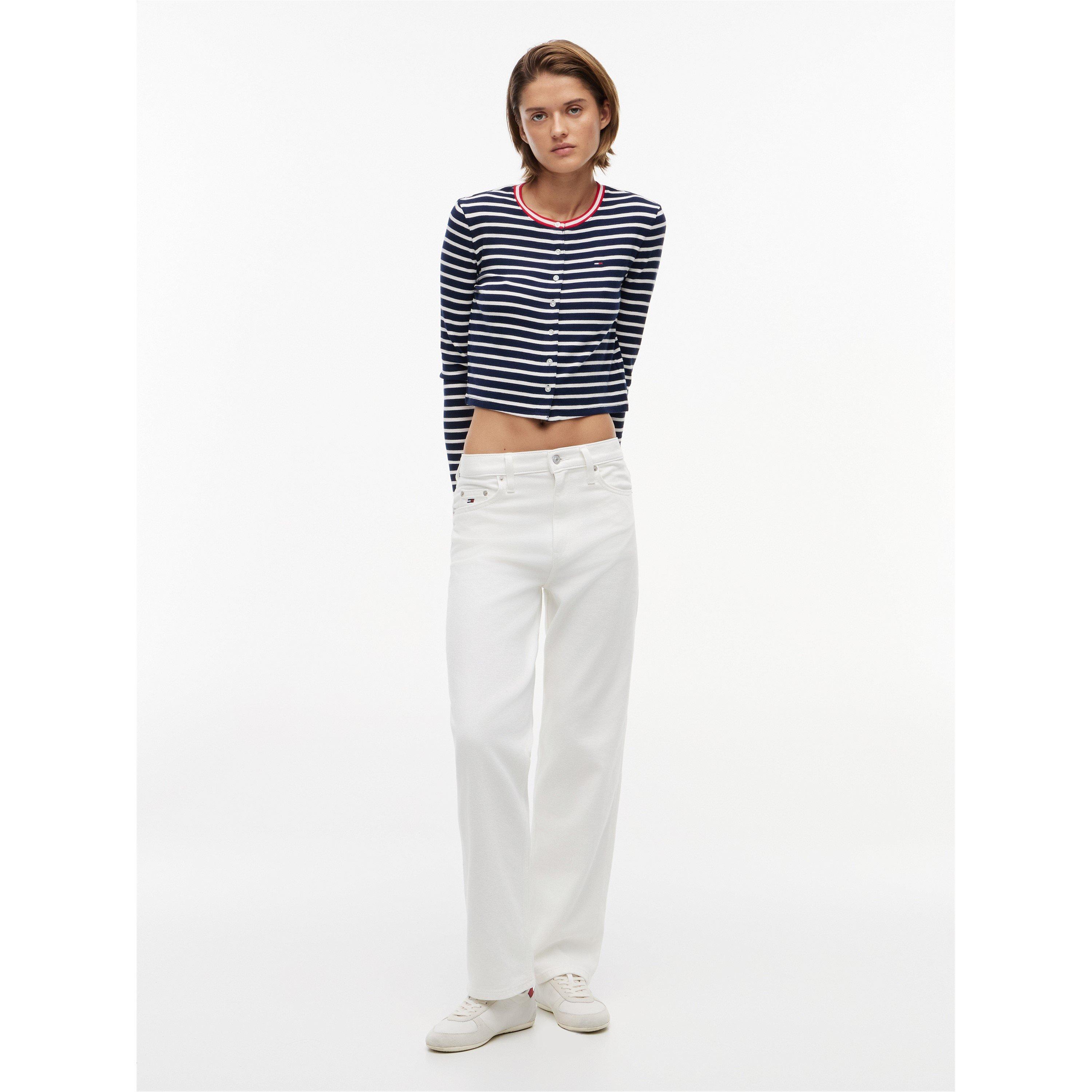 Navy/Stripe - Tommy Jeans - Women's Cardigan - 4