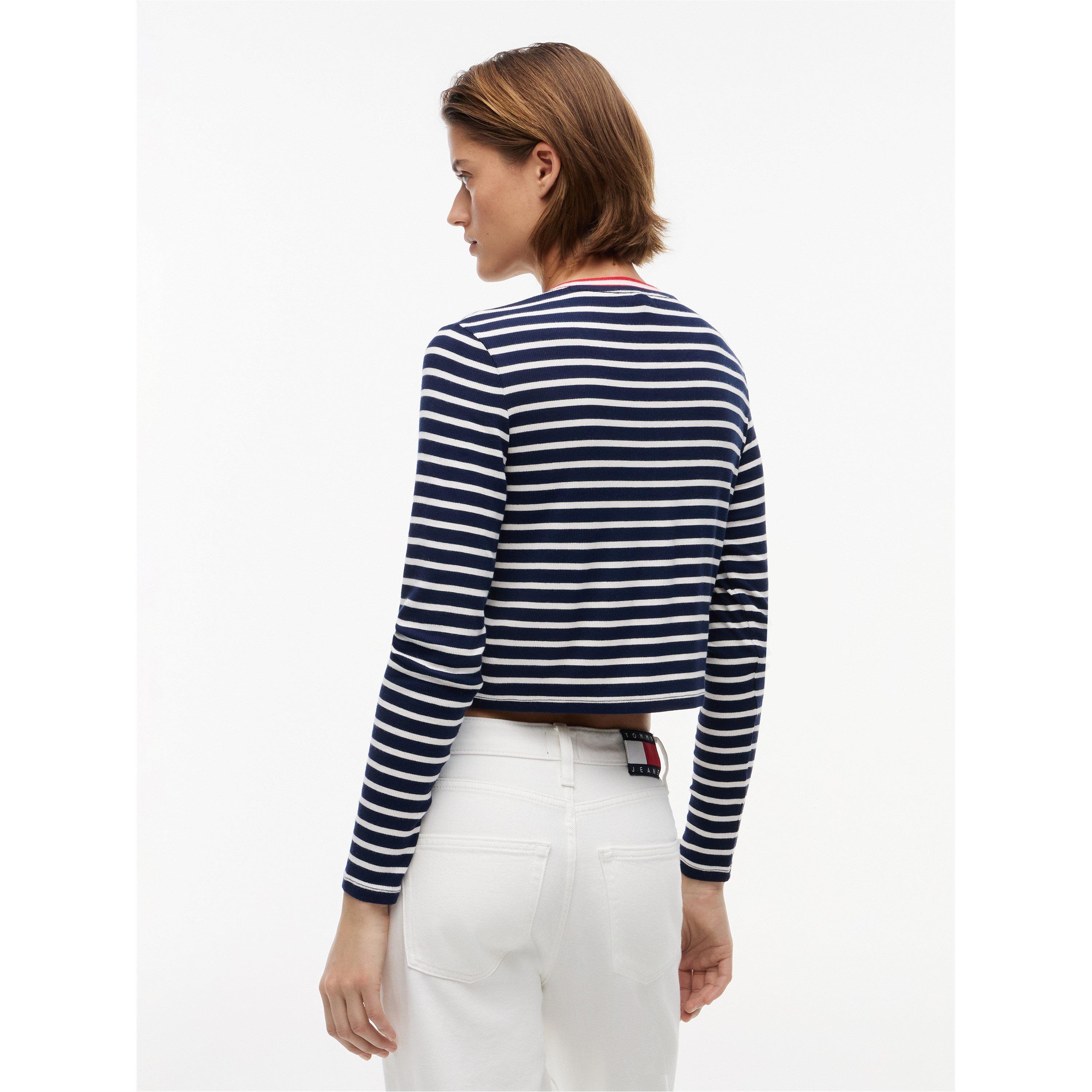 Navy/Stripe - Tommy Jeans - Women's Cardigan - 5