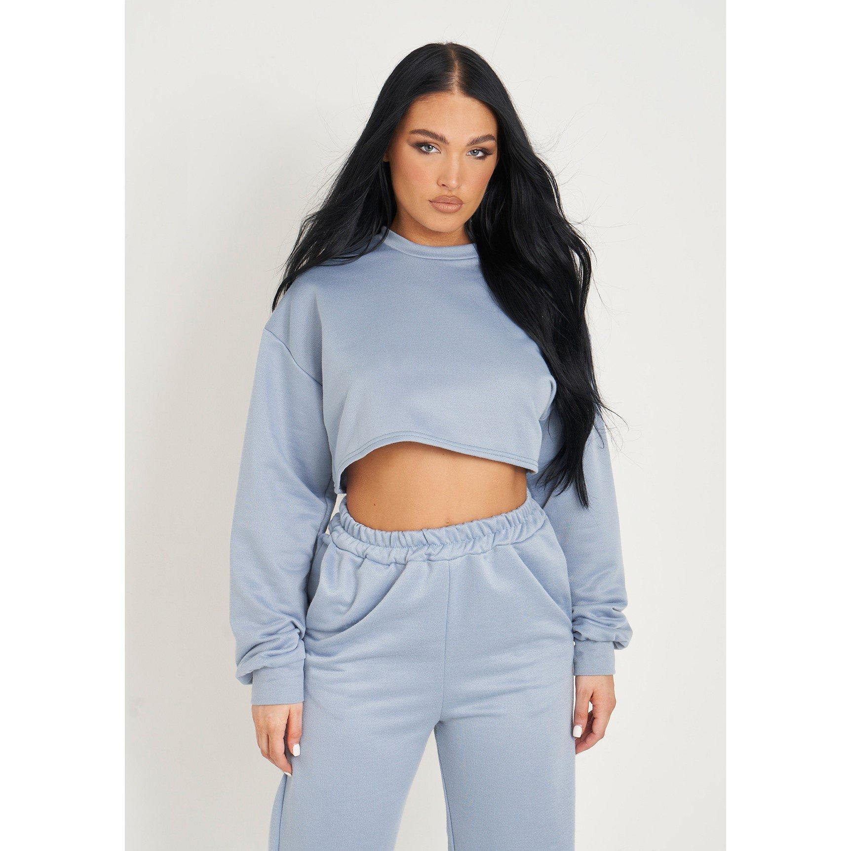 Blau - Missy Empire - Loopback Sweatshirt
