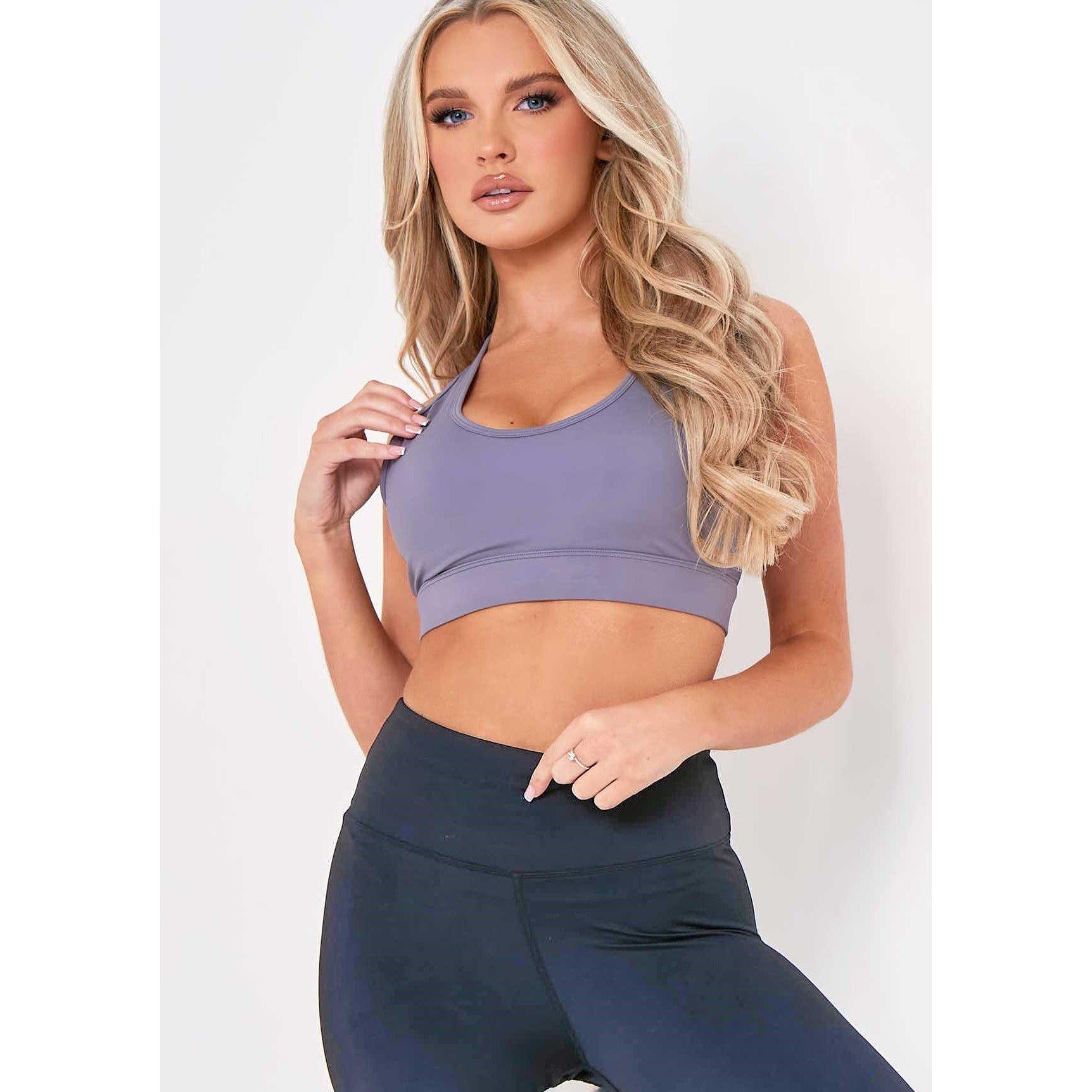 Missy Empire Women's Mesh Panel Gym Crop Top - Grey - 6 (2XS)
