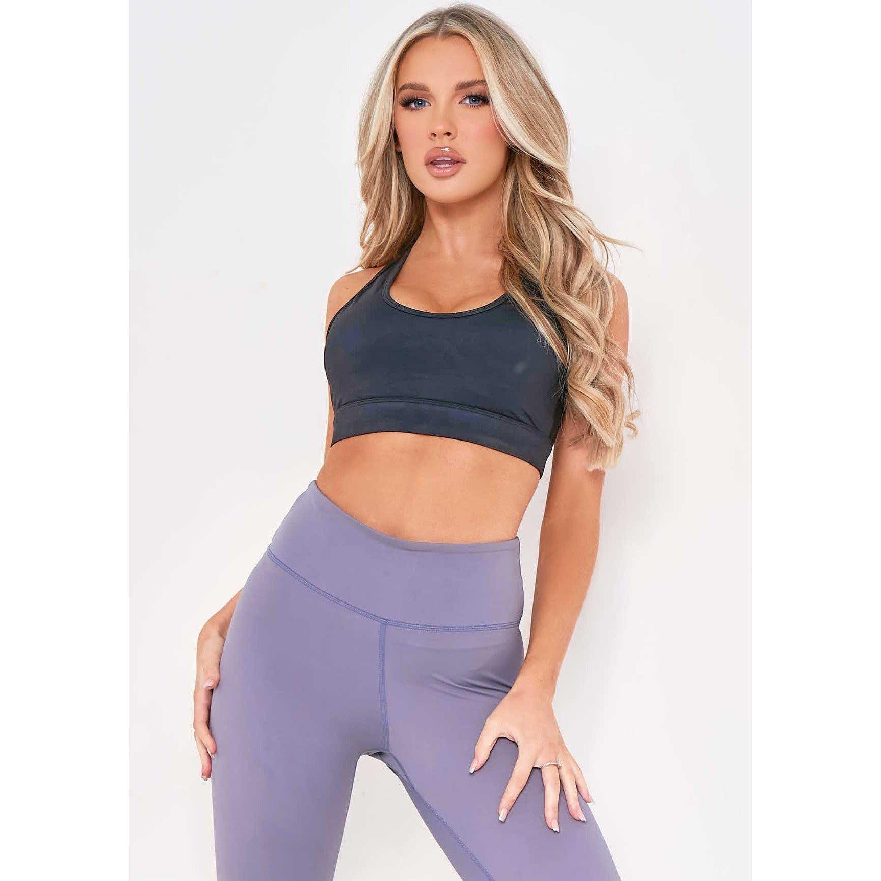 Missy Empire Women's Mesh Panel Gym Crop Top - Black - 6 (2XS)