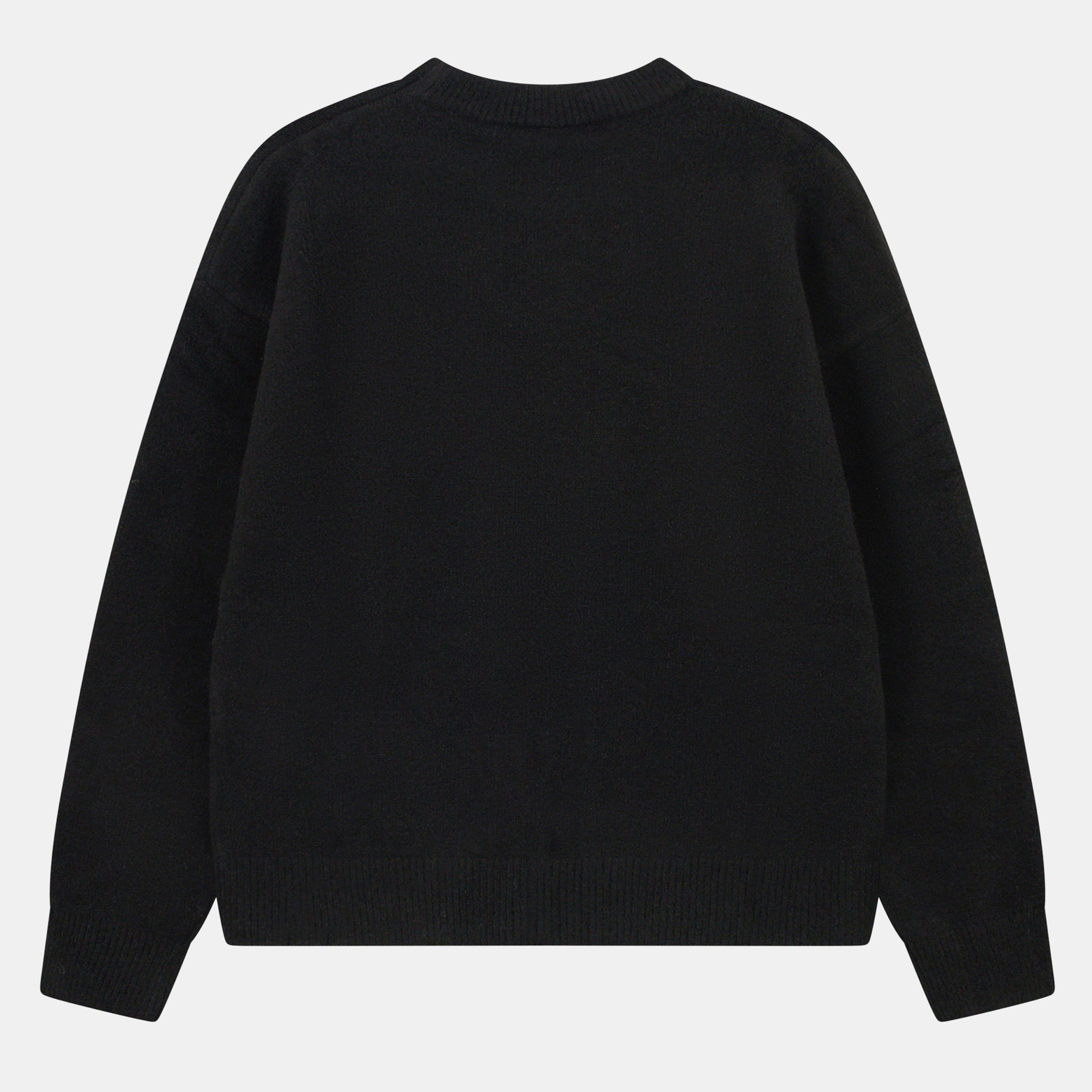 Black - The Couture Club - Womens Fluffy Knit Crew Sweater - 2