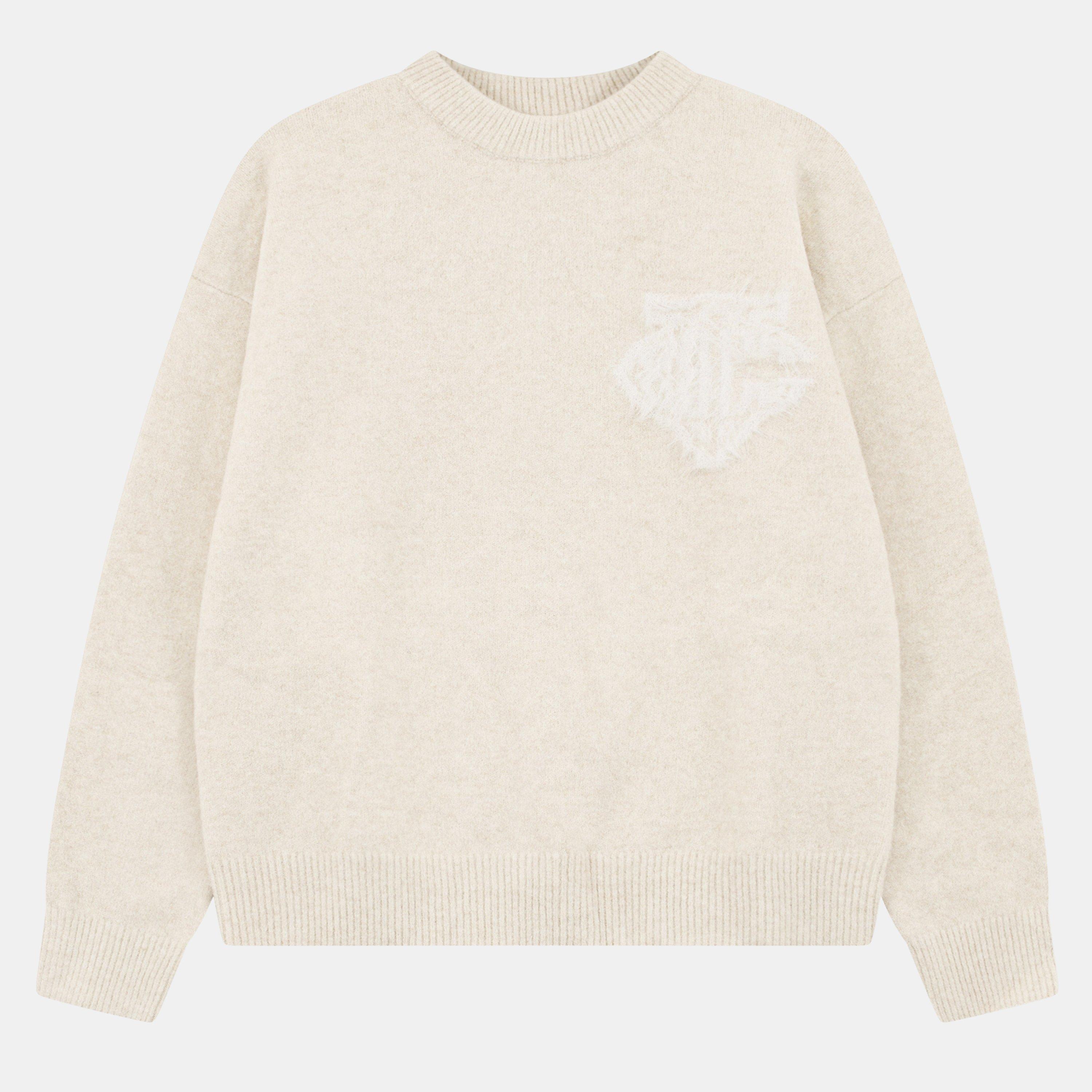 The Couture Club Women's Fluffy Knit Crew Sweater - Beige - 18 (2XL)