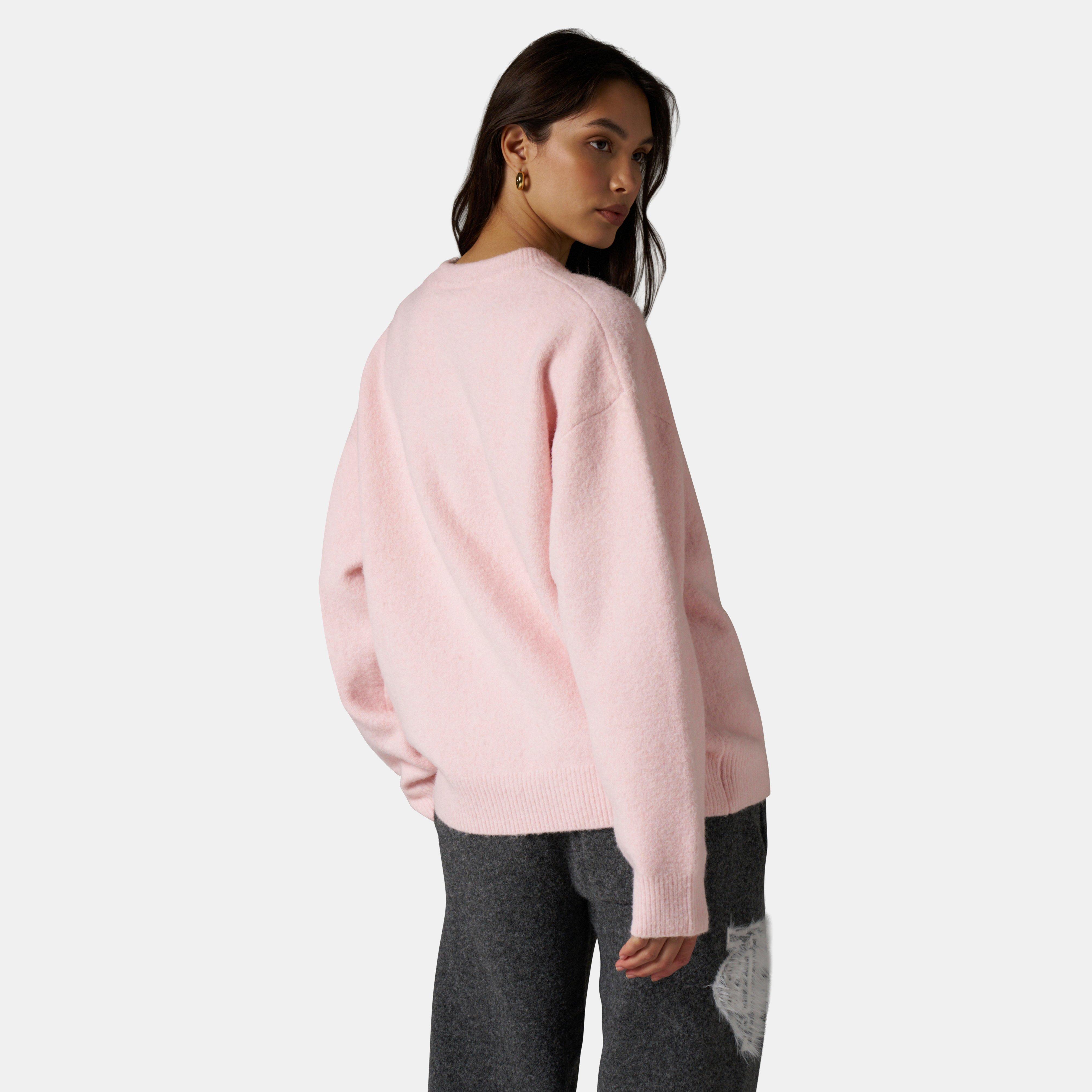 Pink - The Couture Club - Womens Fluffy Knit Crew Sweater - 4