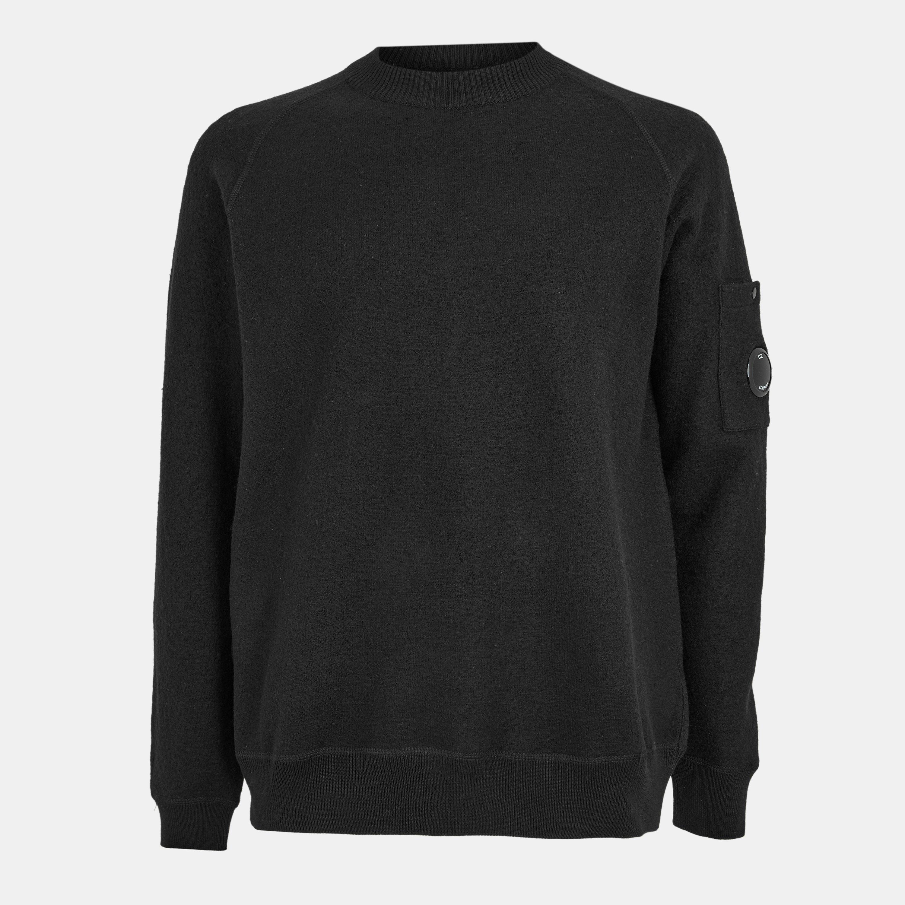 Cp Company Men's Wool Blend Crew Neck Jumper - Black 999 - 2XL (54)