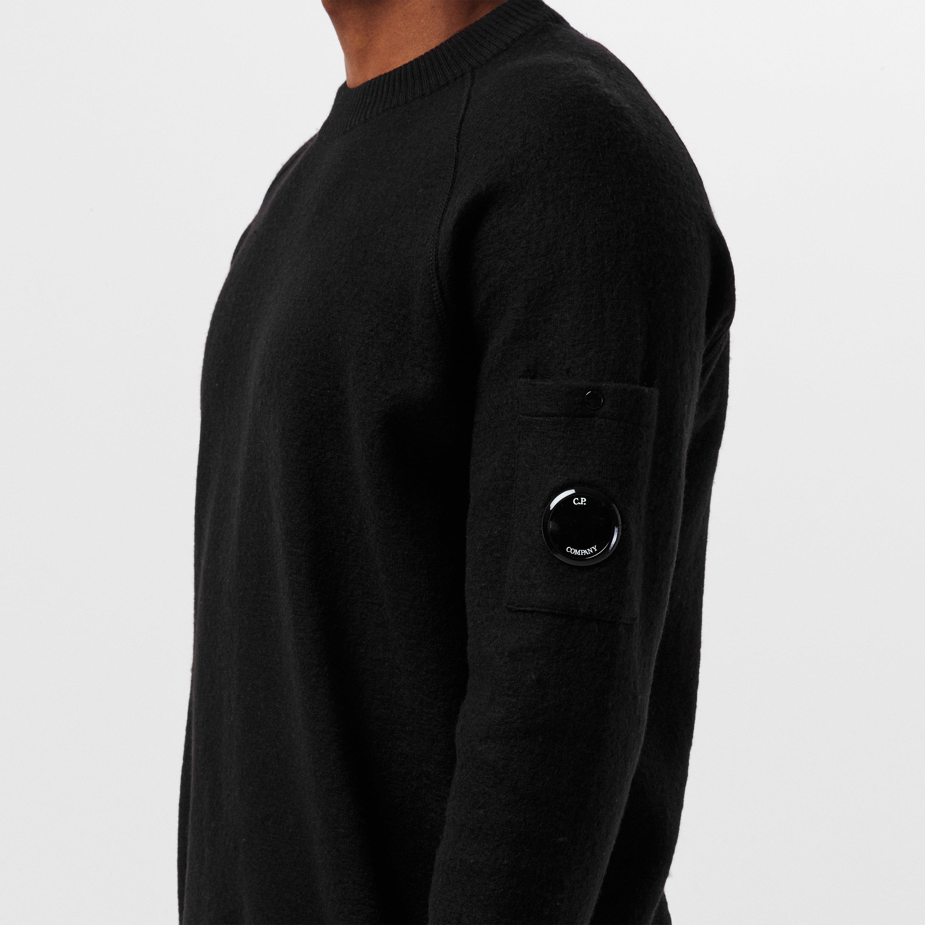 Black 999 - CP Company - Men's Wool Blend Crew Neck Jumper - 5