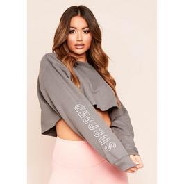 Missy Empire Succeed Slogan Cropped Sweatshirt
