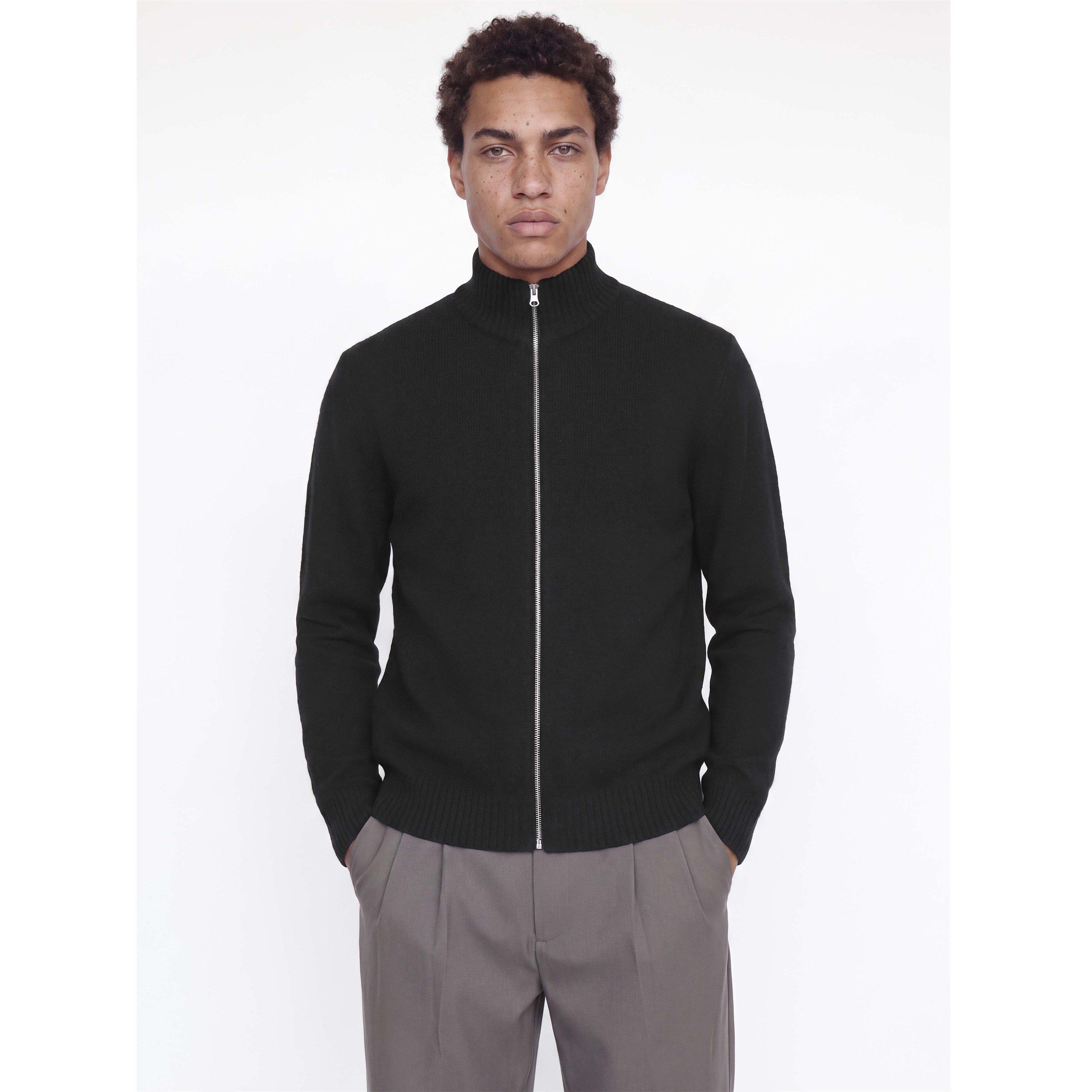 Sort - Jack and Jones - Men's Soho Ollie 1/4 Zip Funnel-Neck Knitted Top - 3