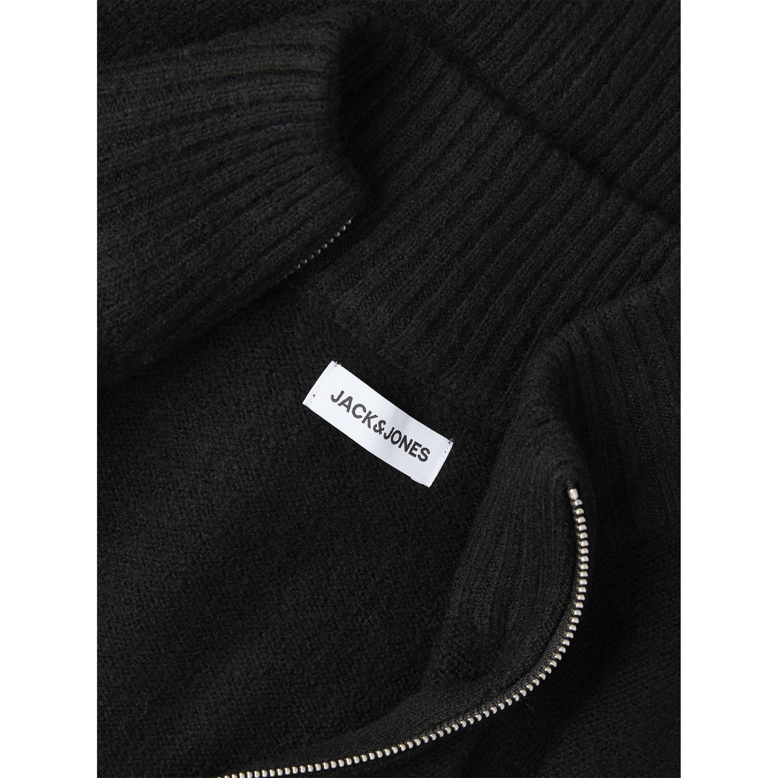 Sort - Jack and Jones - Men's Soho Ollie 1/4 Zip Funnel-Neck Knitted Top - 4