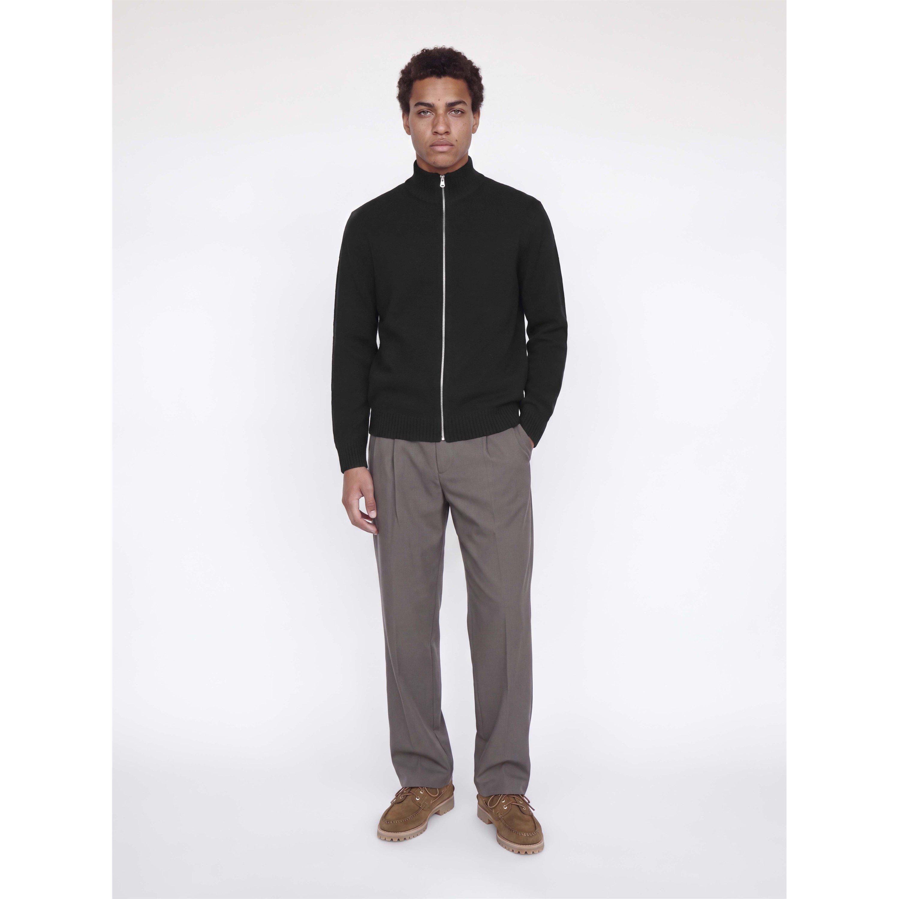 Sort - Jack and Jones - Men's Soho Ollie 1/4 Zip Funnel-Neck Knitted Top - 6