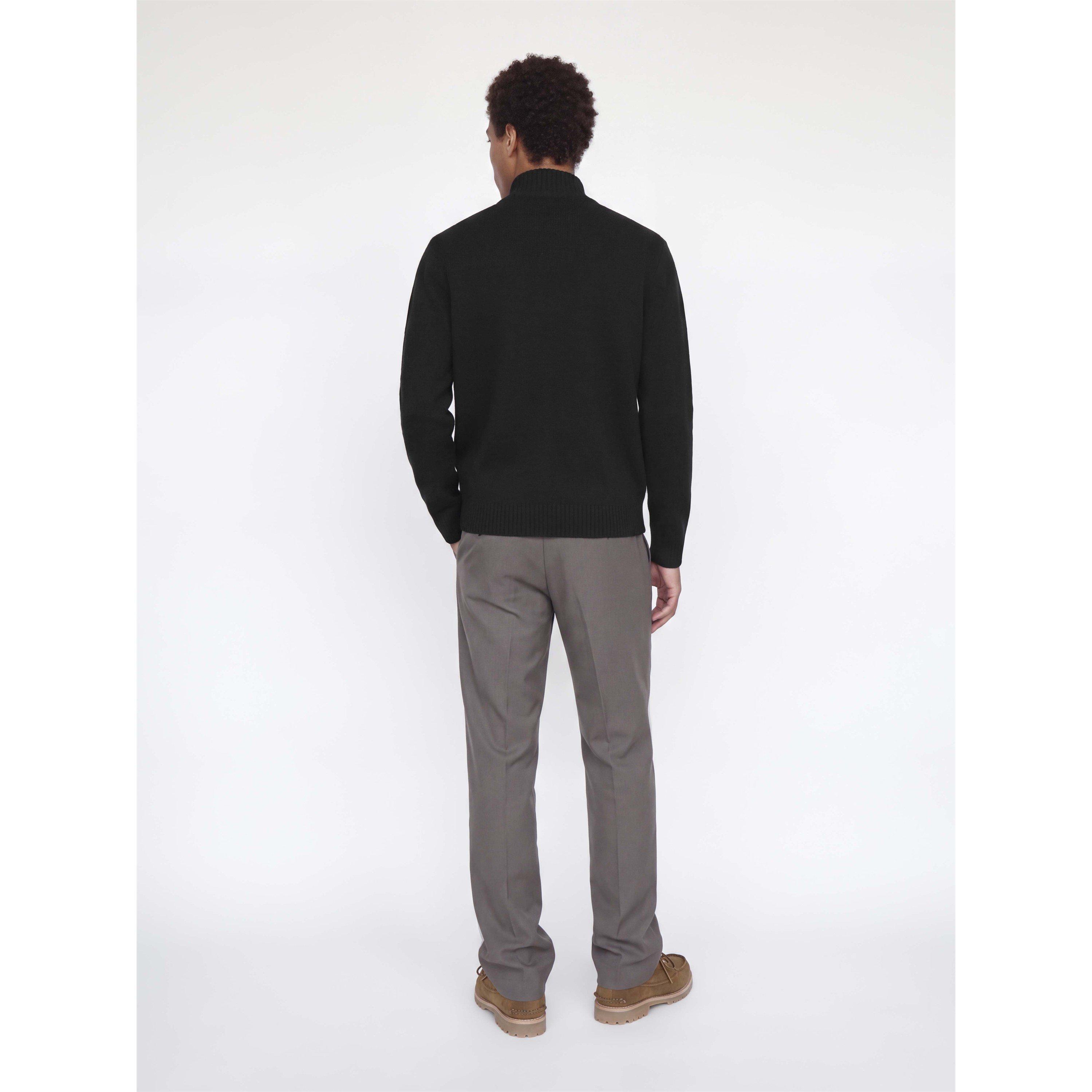 Sort - Jack and Jones - Men's Soho Ollie 1/4 Zip Funnel-Neck Knitted Top - 7