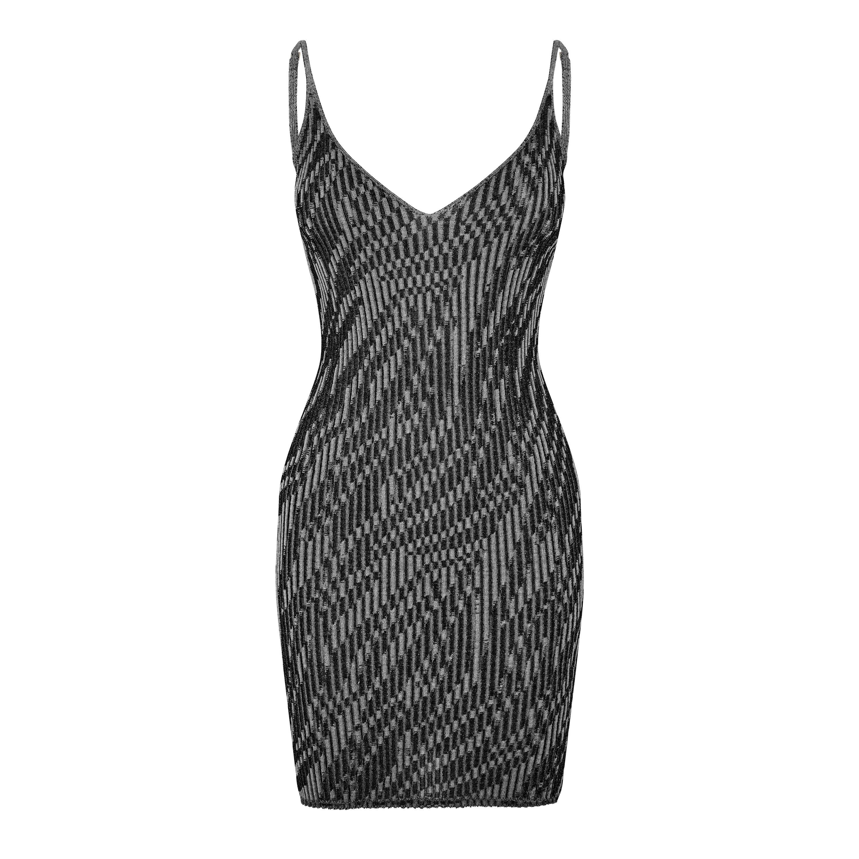 Black/White - Jacquemus - The Zebra Mini Knit Dress - 5