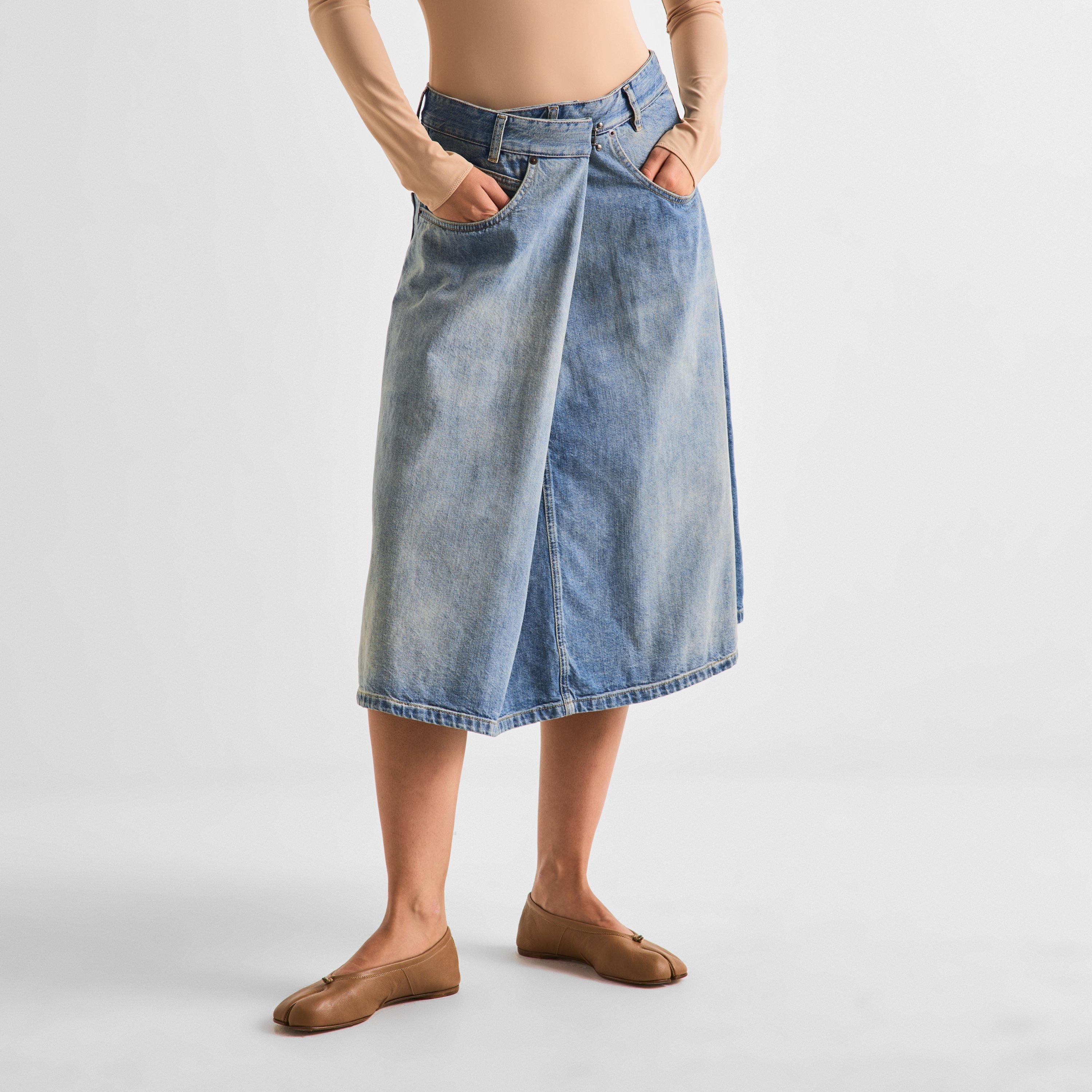 Old Blue - Maison Margiela - Women's Wrap Denim Skirt - 3