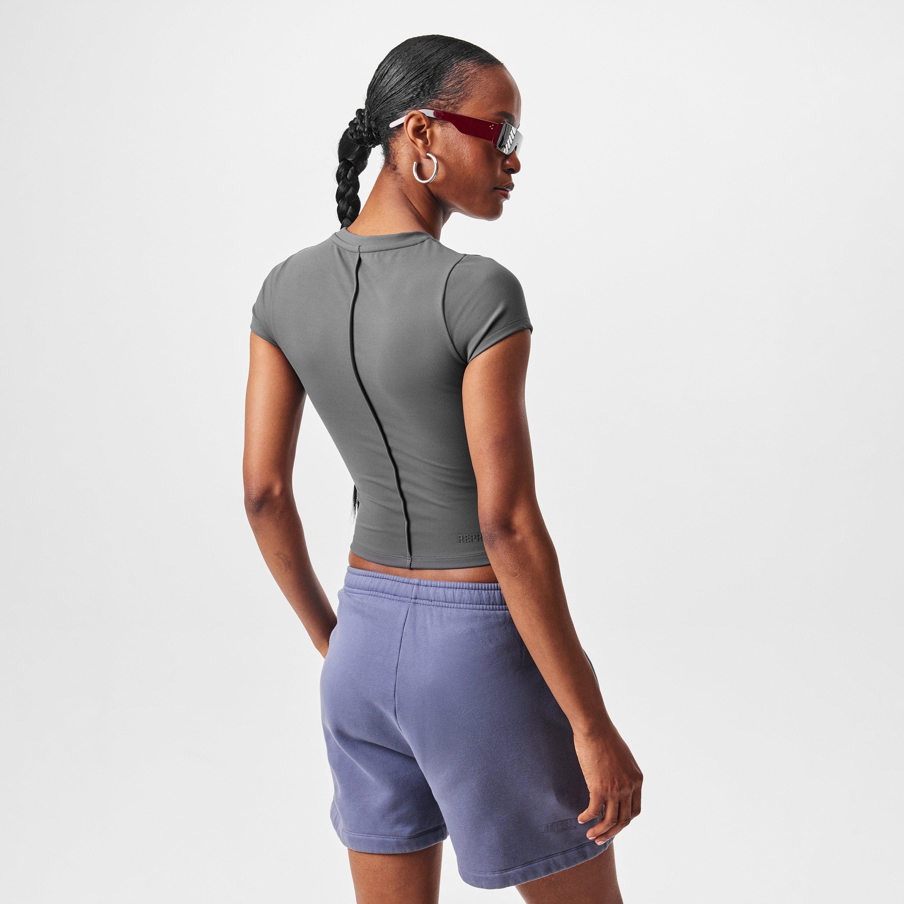 Grey - Represent - Women's Rep Baby T-Shirt, 90s-Inspired Fitted - 4