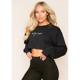 Missy Empire Branded Slogan Cropped Sweater