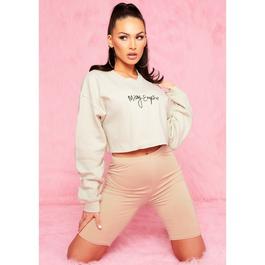 Missy Empire Branded Slogan Cropped Sweater