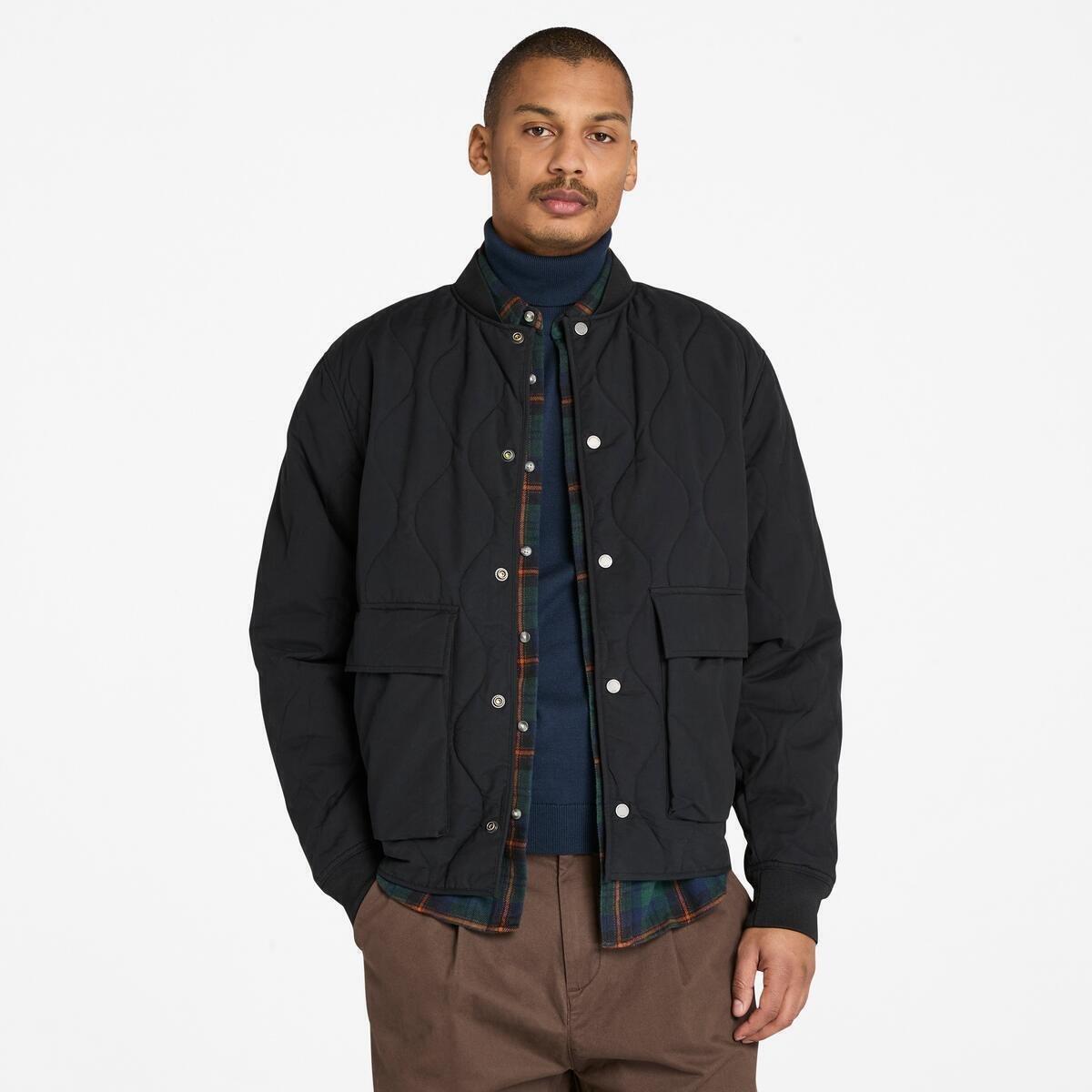 Timberland Men's Diamond Quilted Weather Resistant Quilted Jacket - Black - M