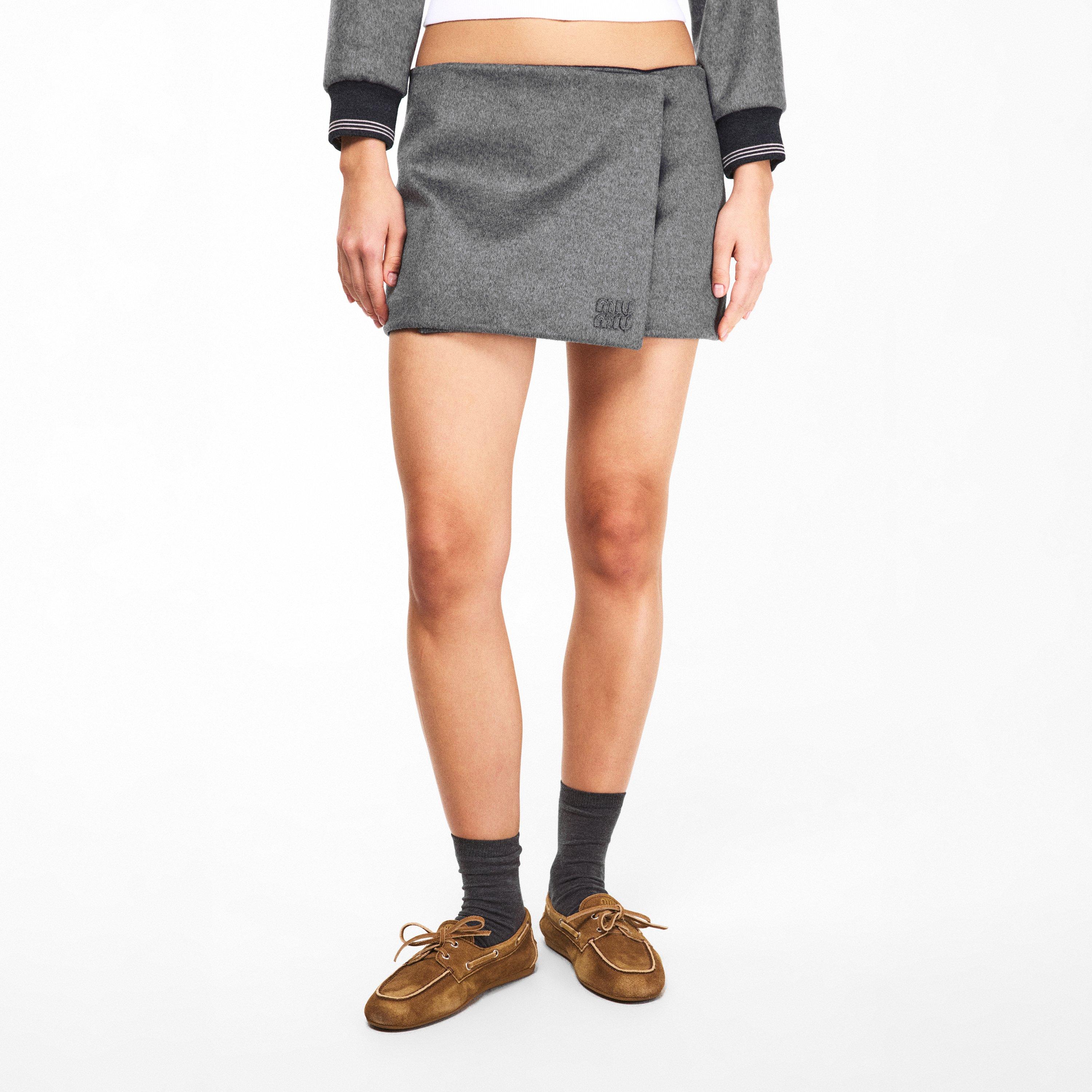 Blu Grigio - Miu Miu - Women's Reversible Mini Skirt - 3