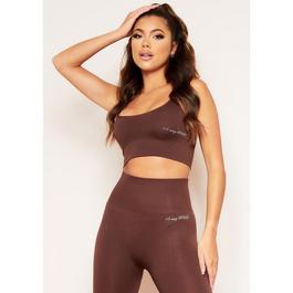 Missy Empire Sport Cross Strap Seamless Gym Crop Top