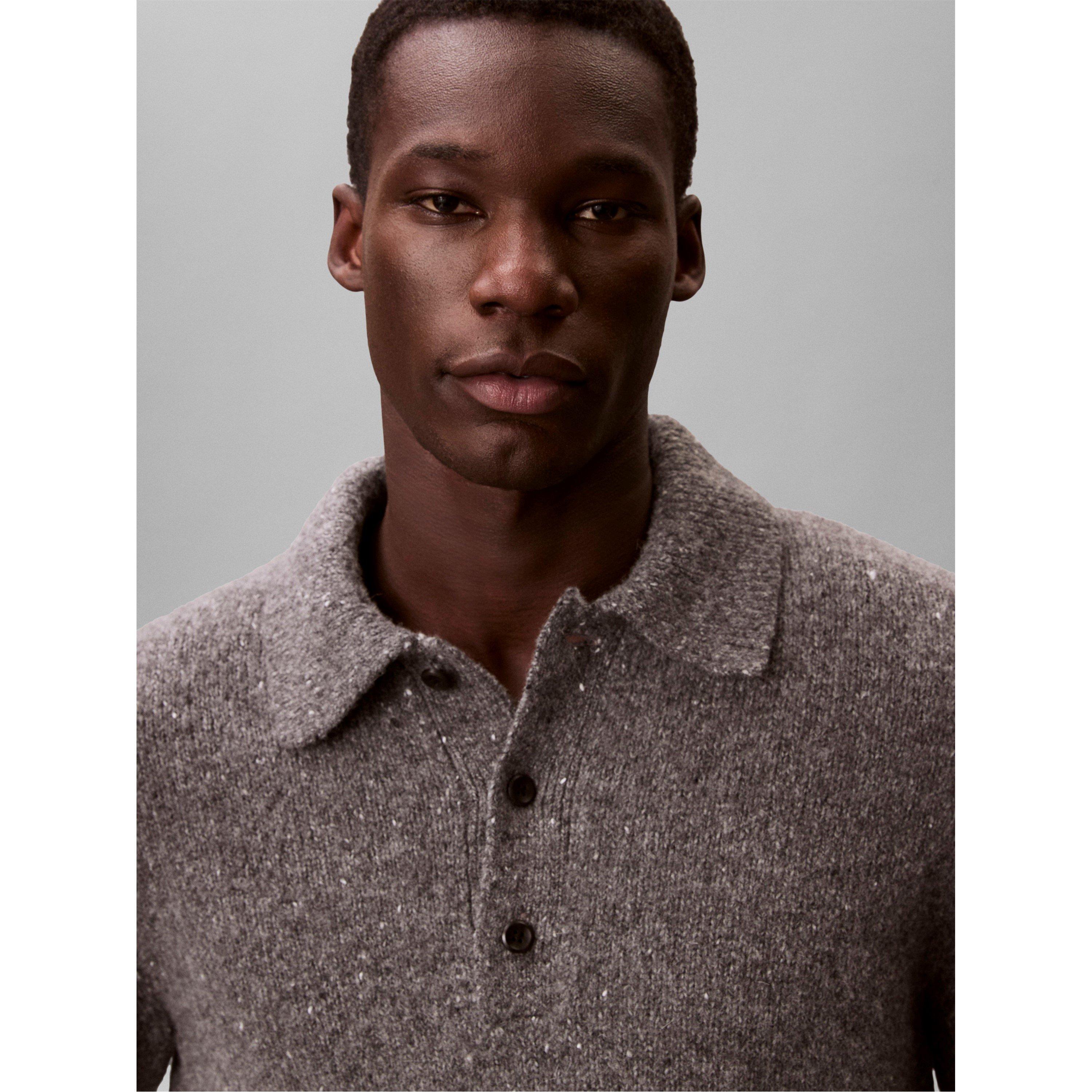 Grey Heather - Calvin Klein Jeans - CKJ Yarn Polo Knit Sn61 - 2